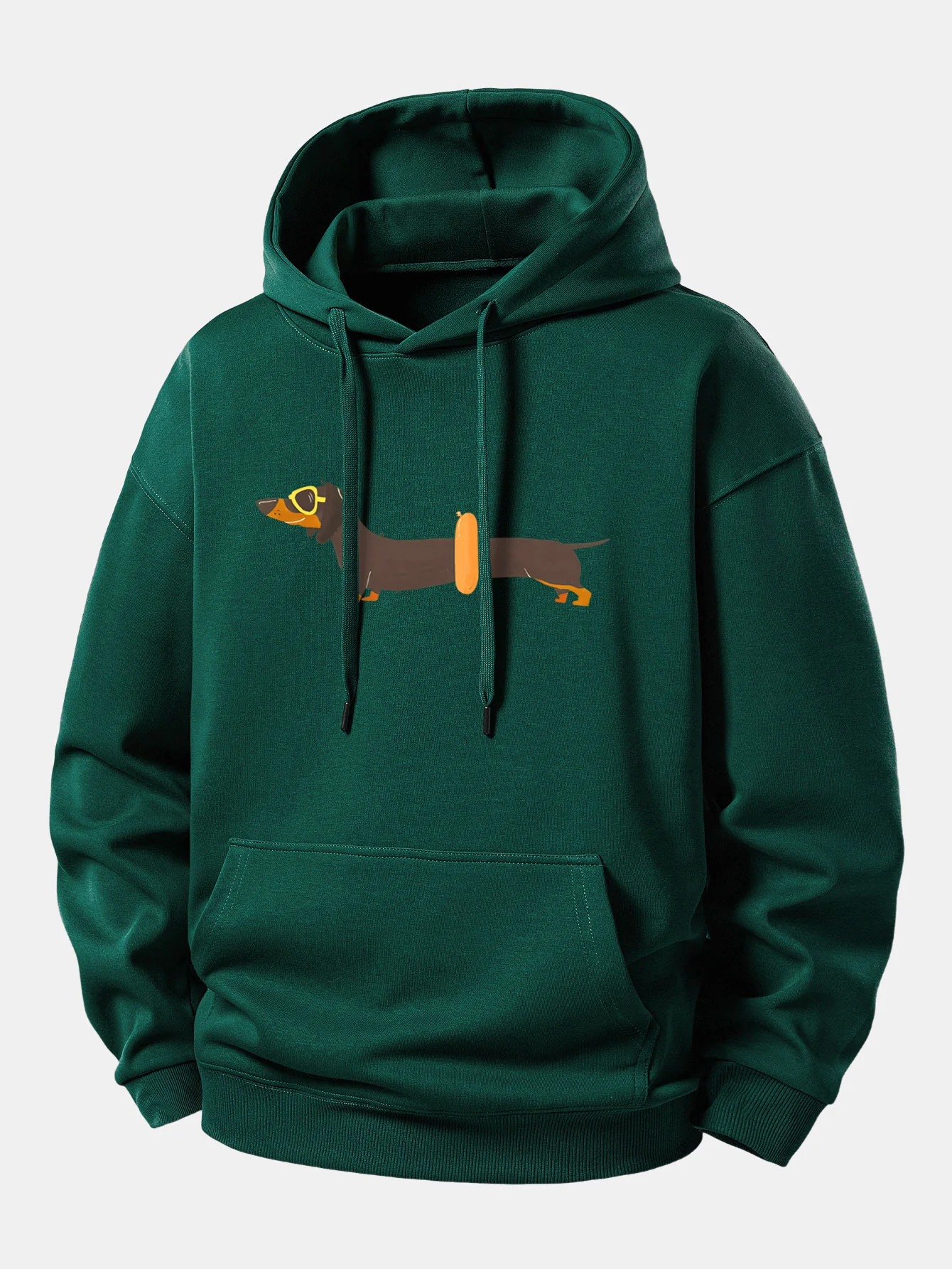 Dachshund With Swimming Ring Print Relax Fit Hoodie - Image 7