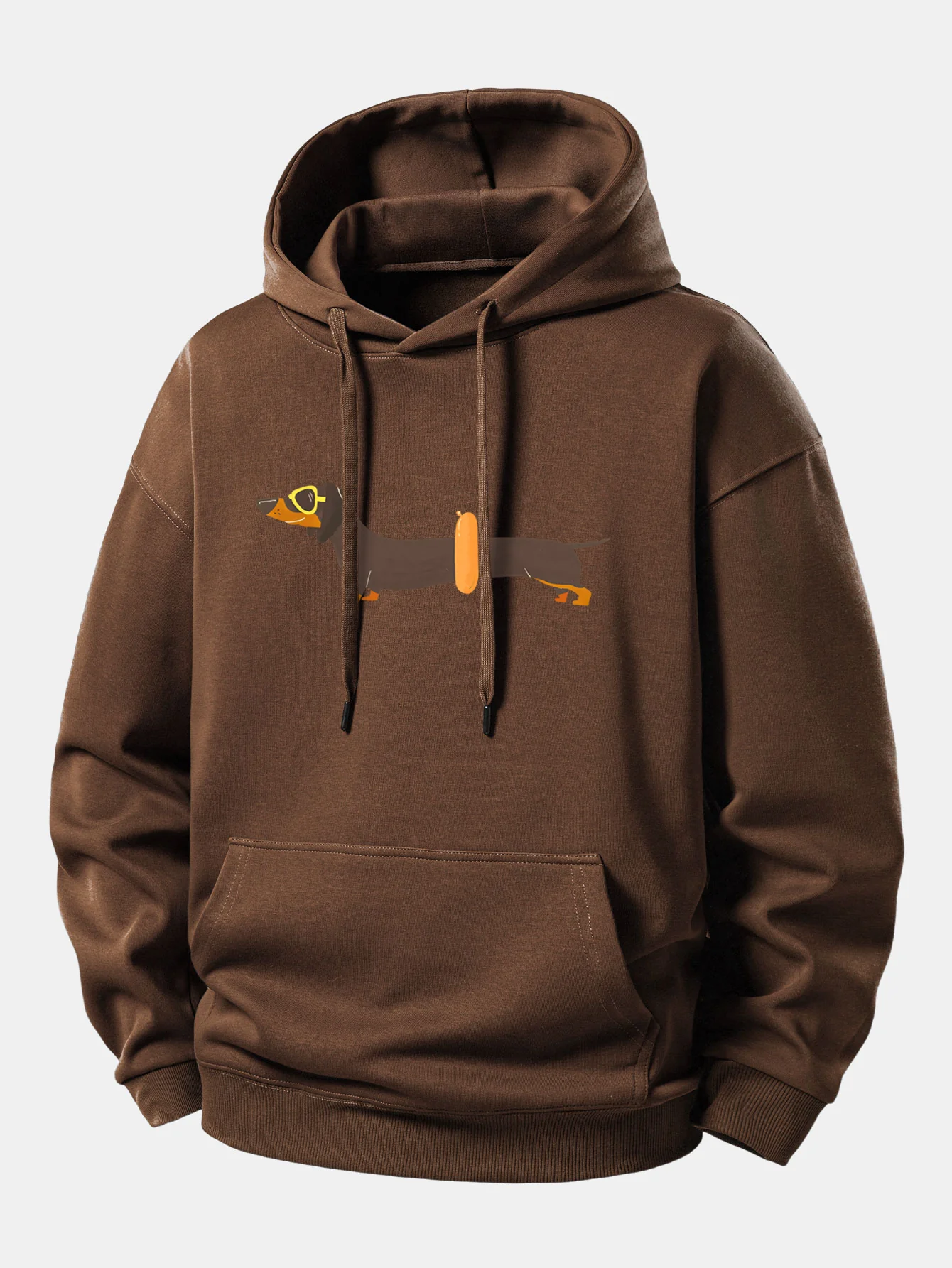 Dachshund With Swimming Ring Print Relax Fit Hoodie - Image 8