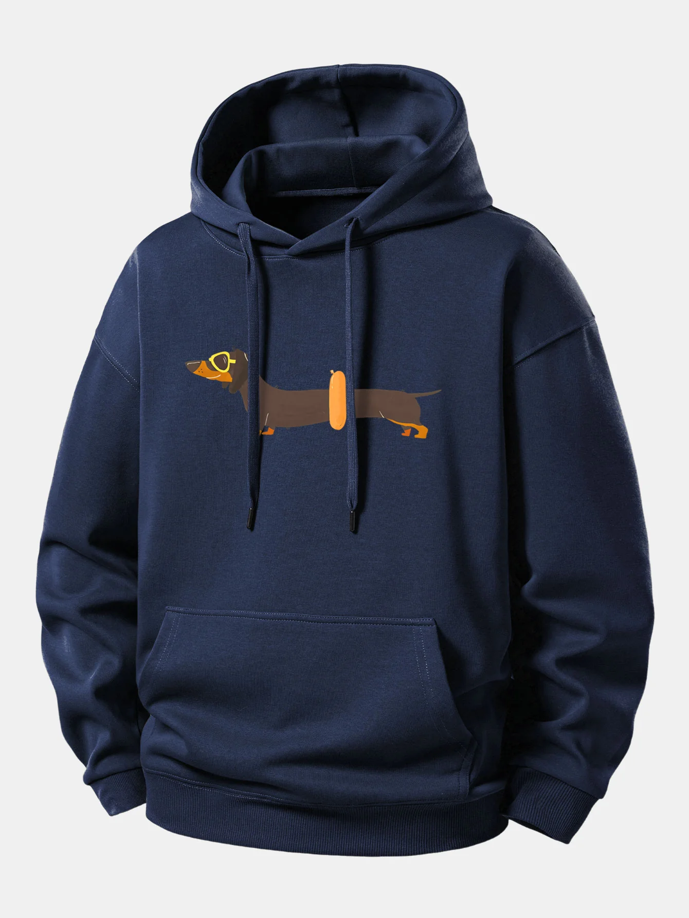 Dachshund With Swimming Ring Print Relax Fit Hoodie - Image 9