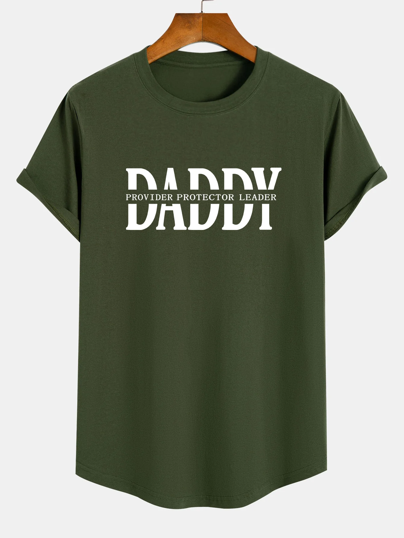 Daddy Print Baumwolle Arc Saum T-Shirt - Image 3