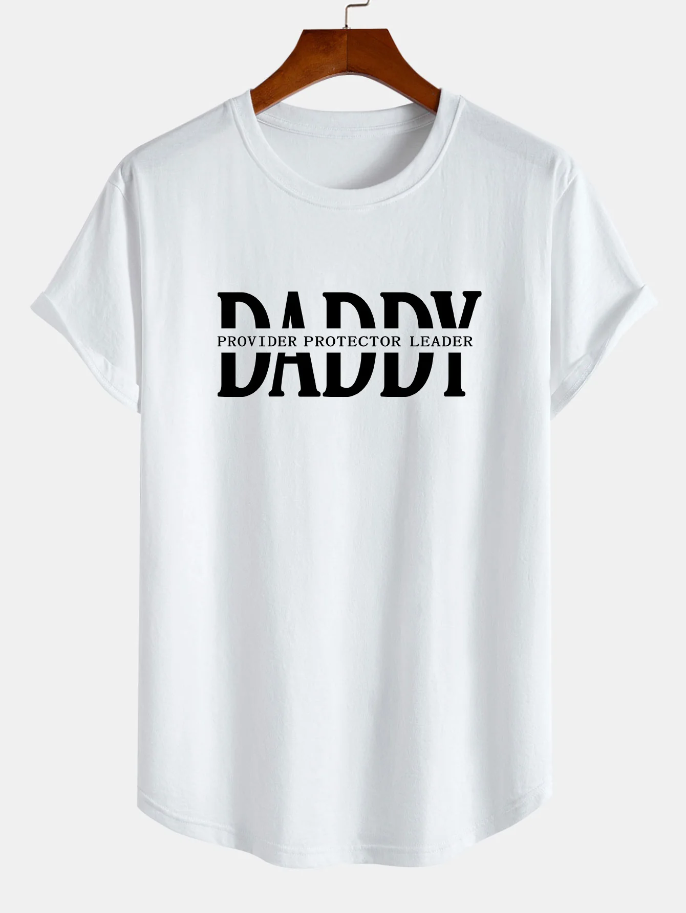 Daddy Print Baumwolle Arc Saum T-Shirt - Image 4
