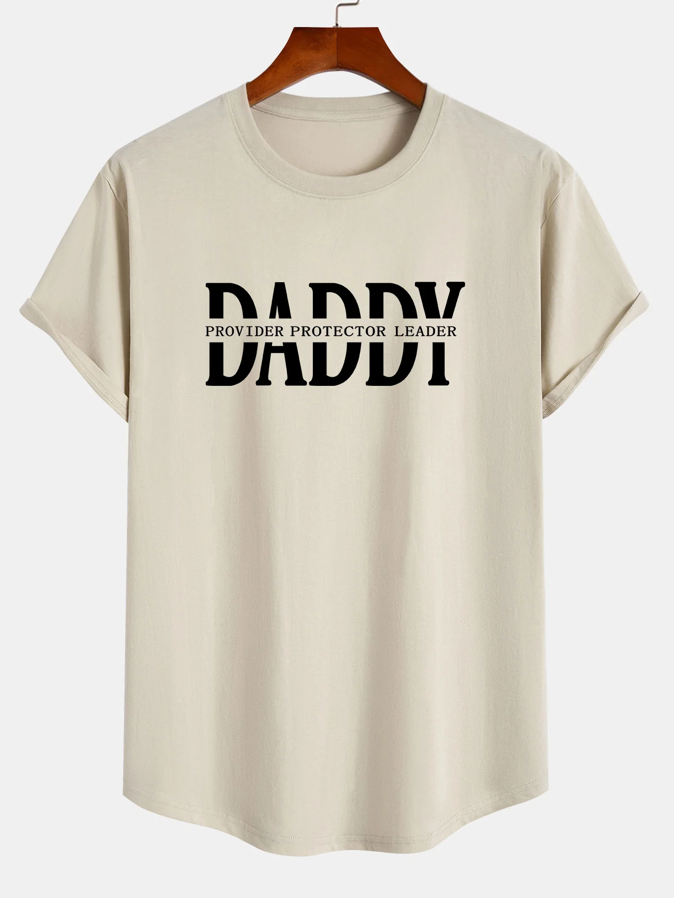 Daddy Print Baumwolle Arc Saum T-Shirt - Image 5