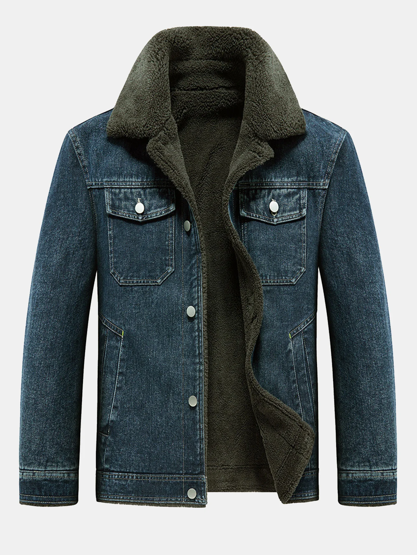 Denim Borg gefütterte Utility-Jacke - Image 2