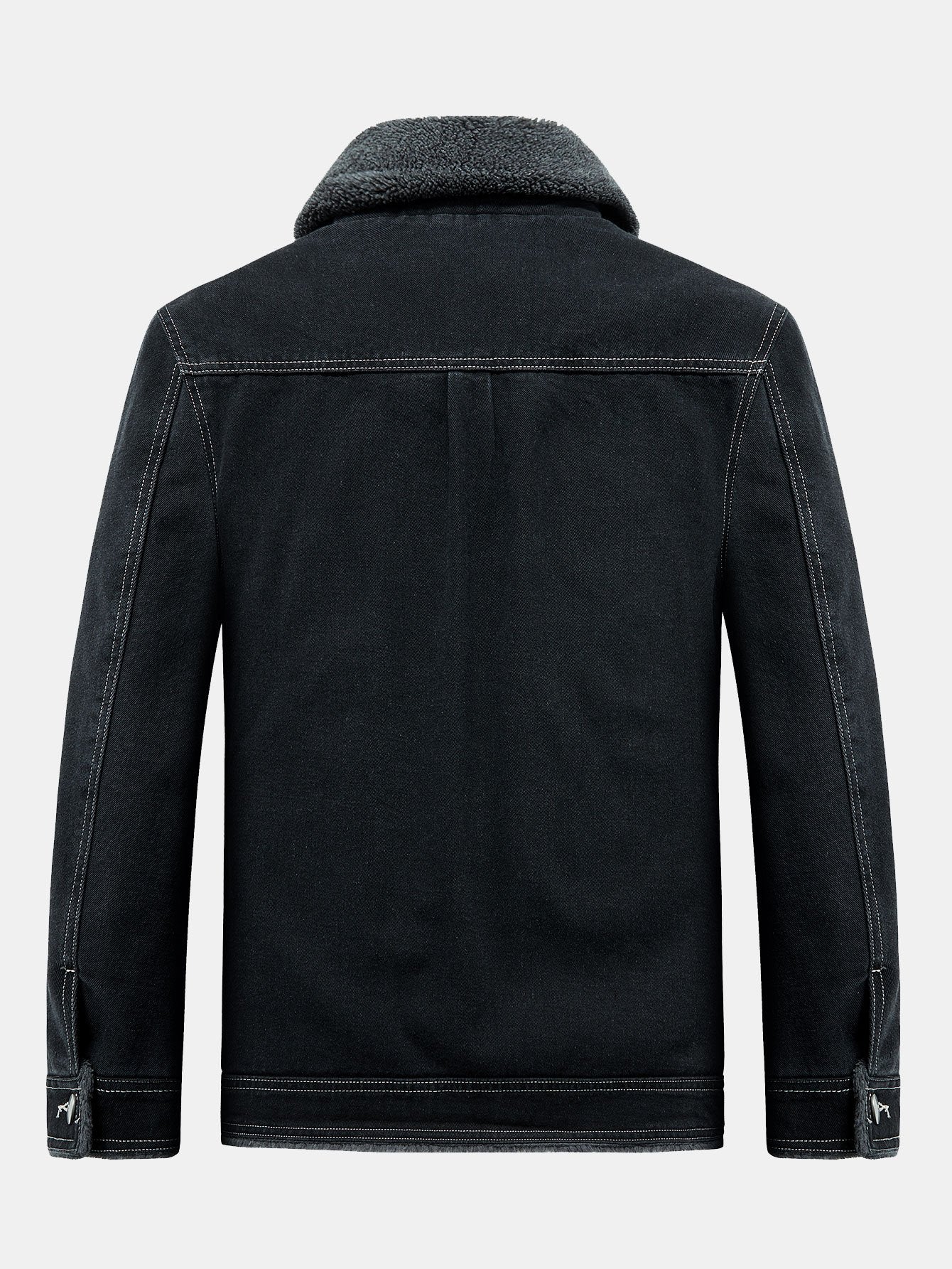 Denim Borg gefütterte Utility-Jacke - Image 4
