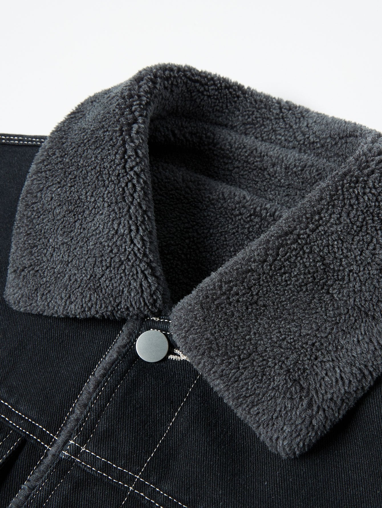 Denim Borg gefütterte Utility-Jacke - Image 5
