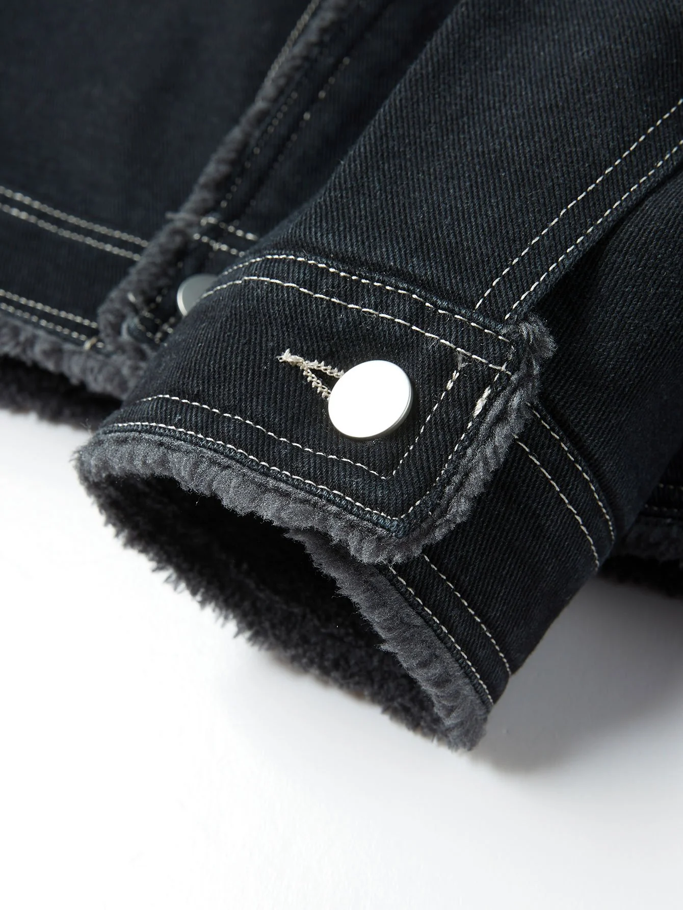Denim Borg gefütterte Utility-Jacke - Image 7