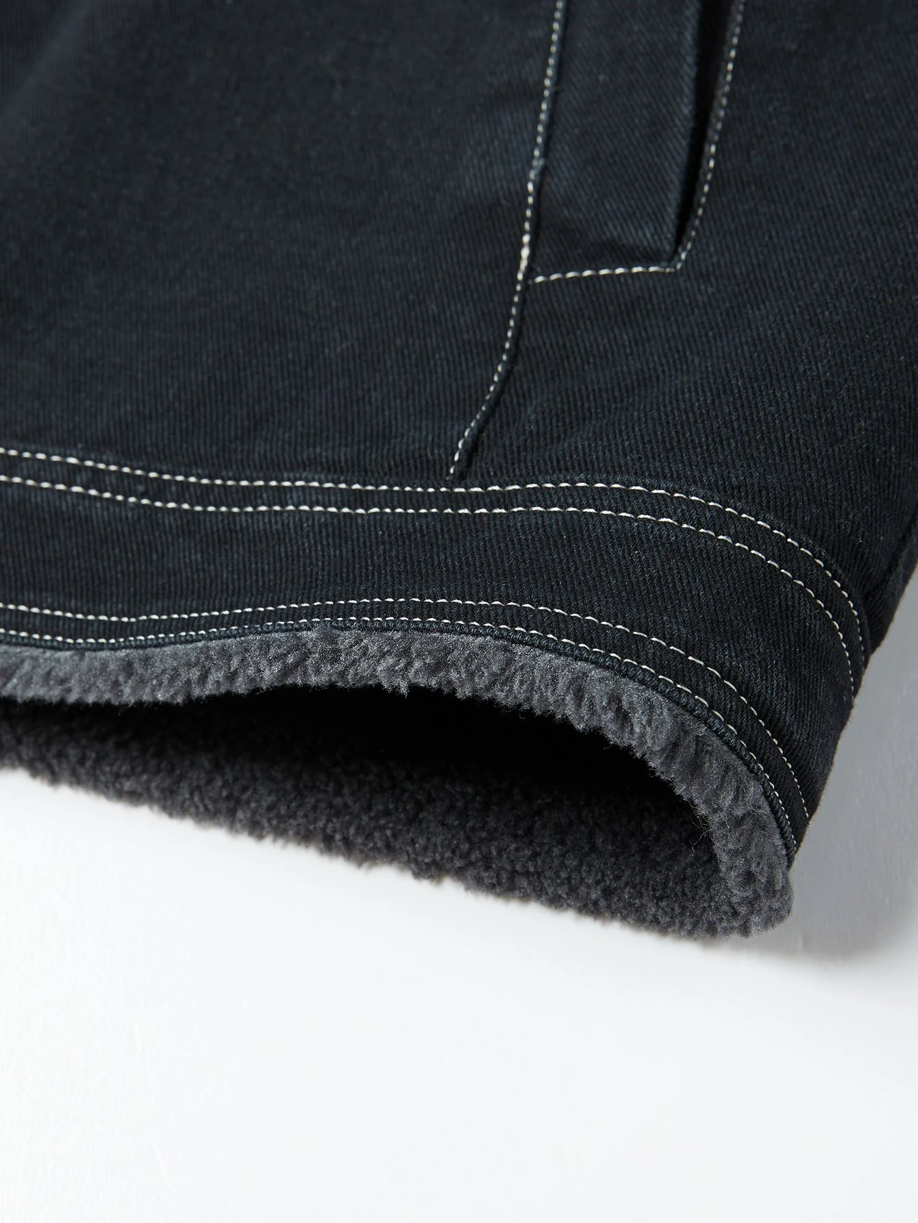 Denim Borg gefütterte Utility-Jacke - Image 8