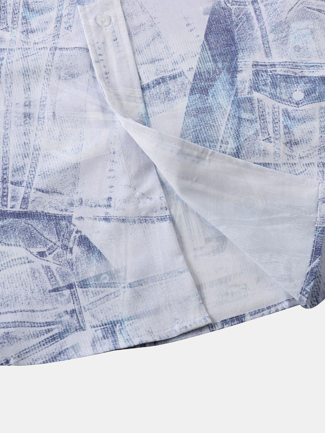 Denim Druck Hemd mit Knöpfen - Image 4
