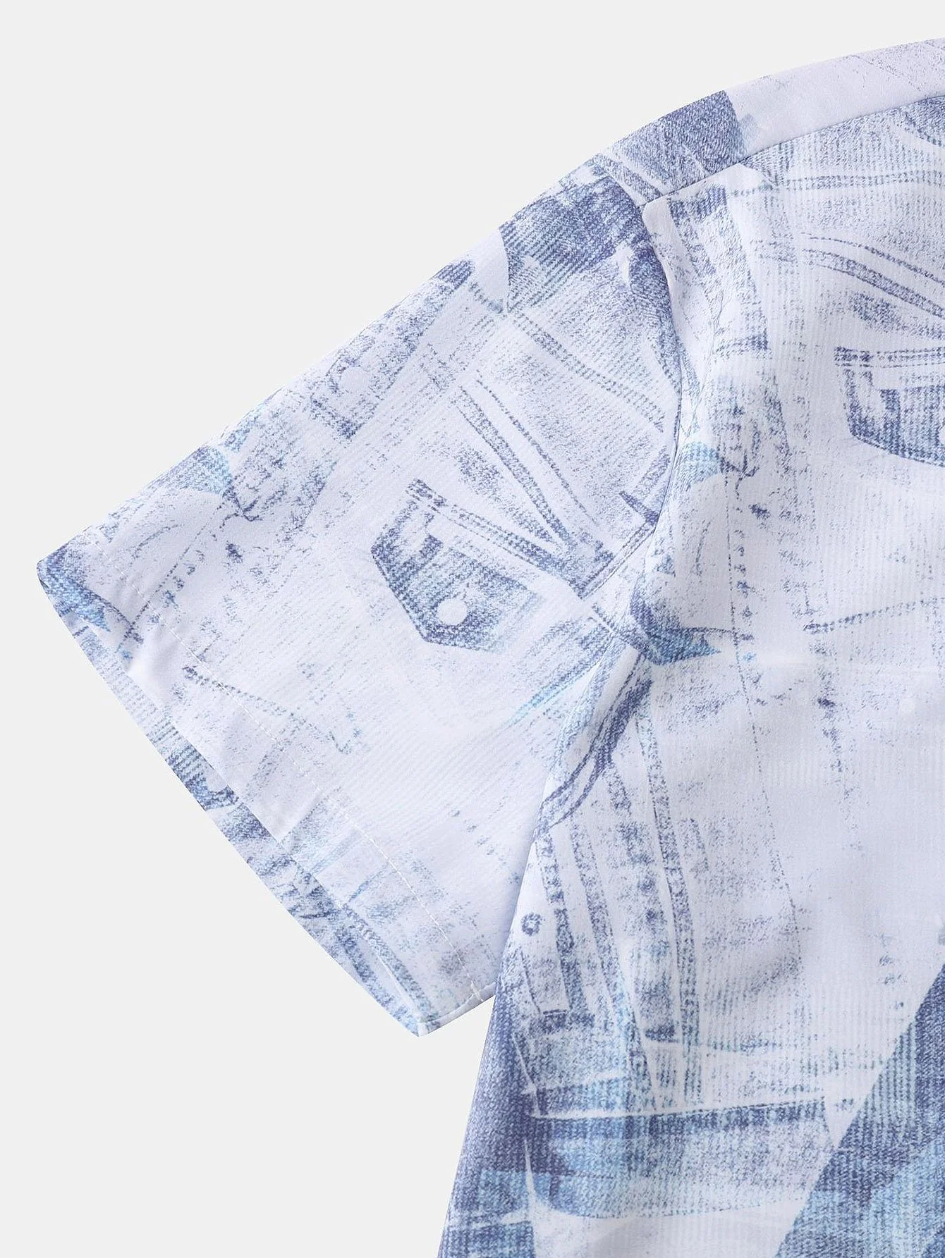 Denim Druck Hemd mit Knöpfen - Image 5