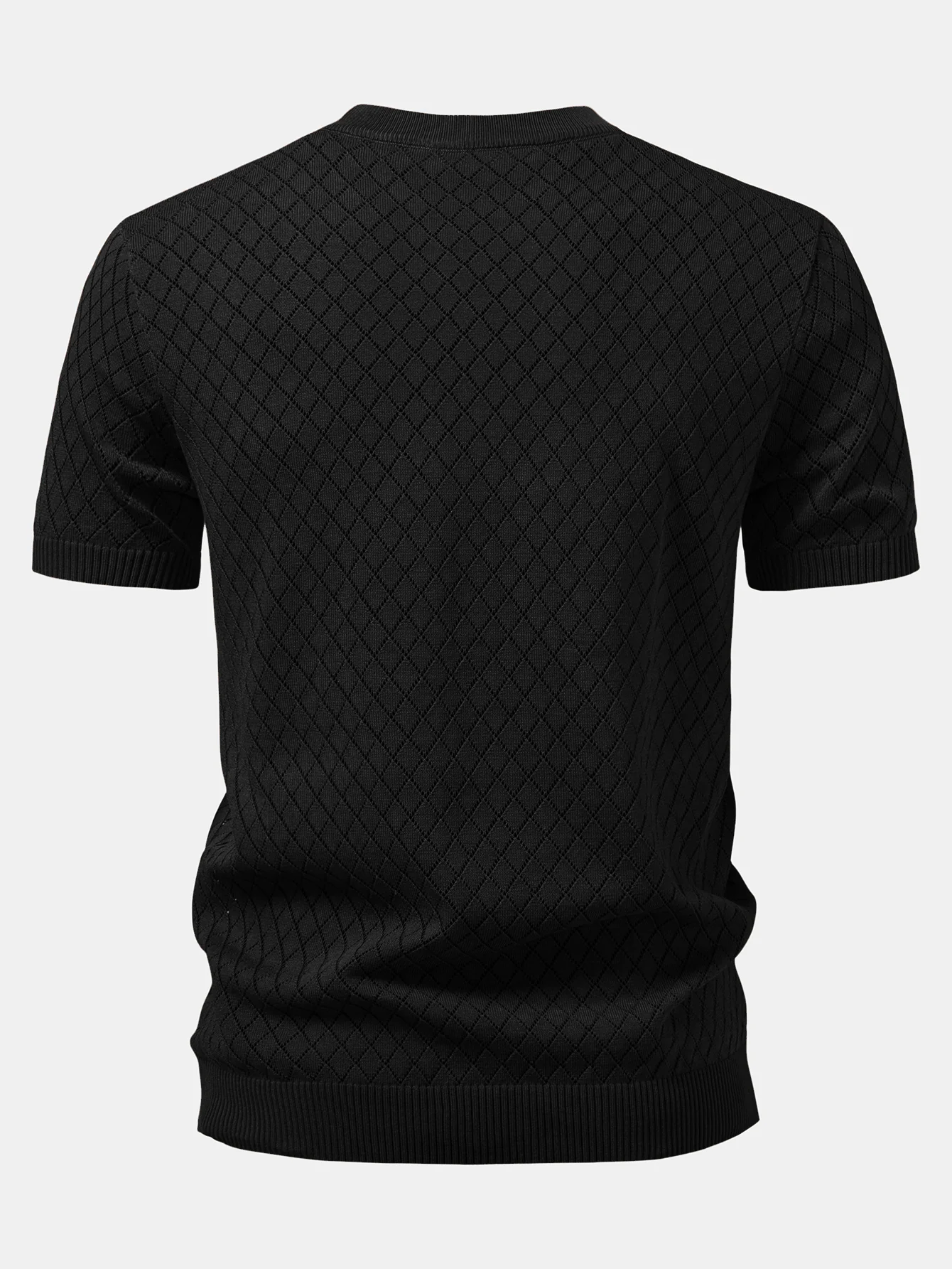 Diamant Häkel Strick T-Shirt - Image 4