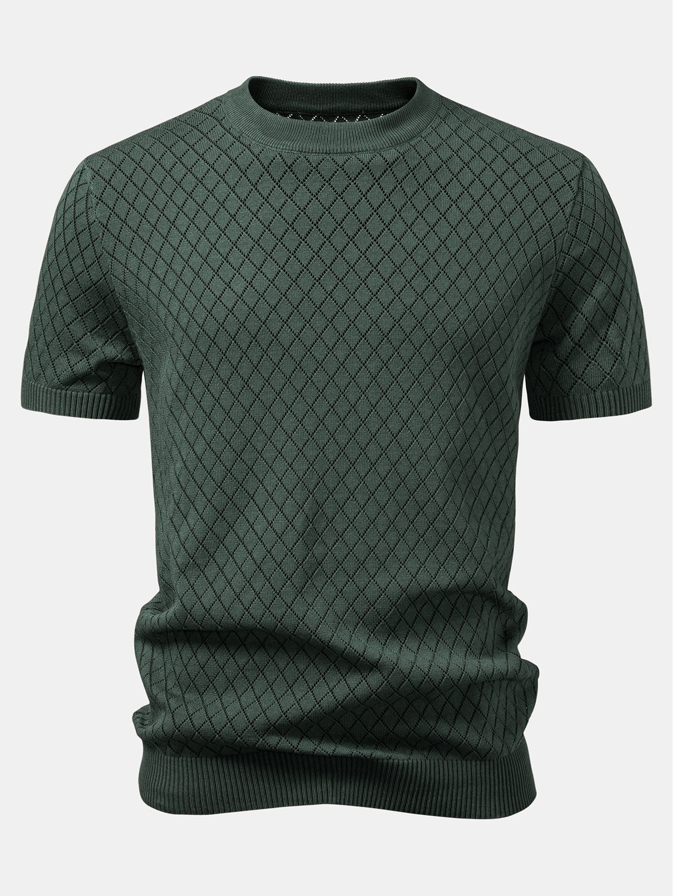 Diamant Häkel Strick T-Shirt - Image 5