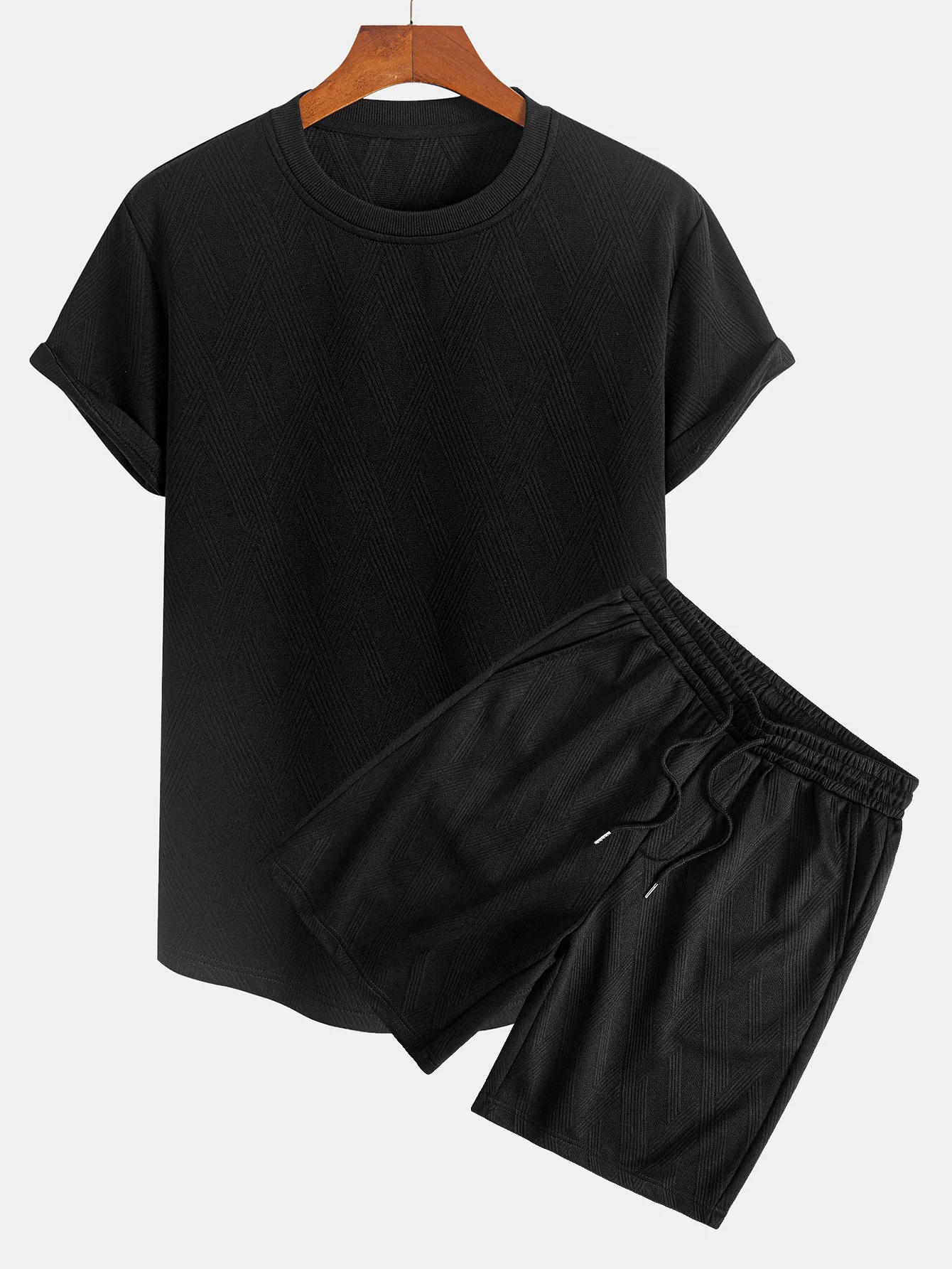 Diamant-Jacquard-Arc-Hem-T-Shirt & Diamant-Jacquard-Shorts