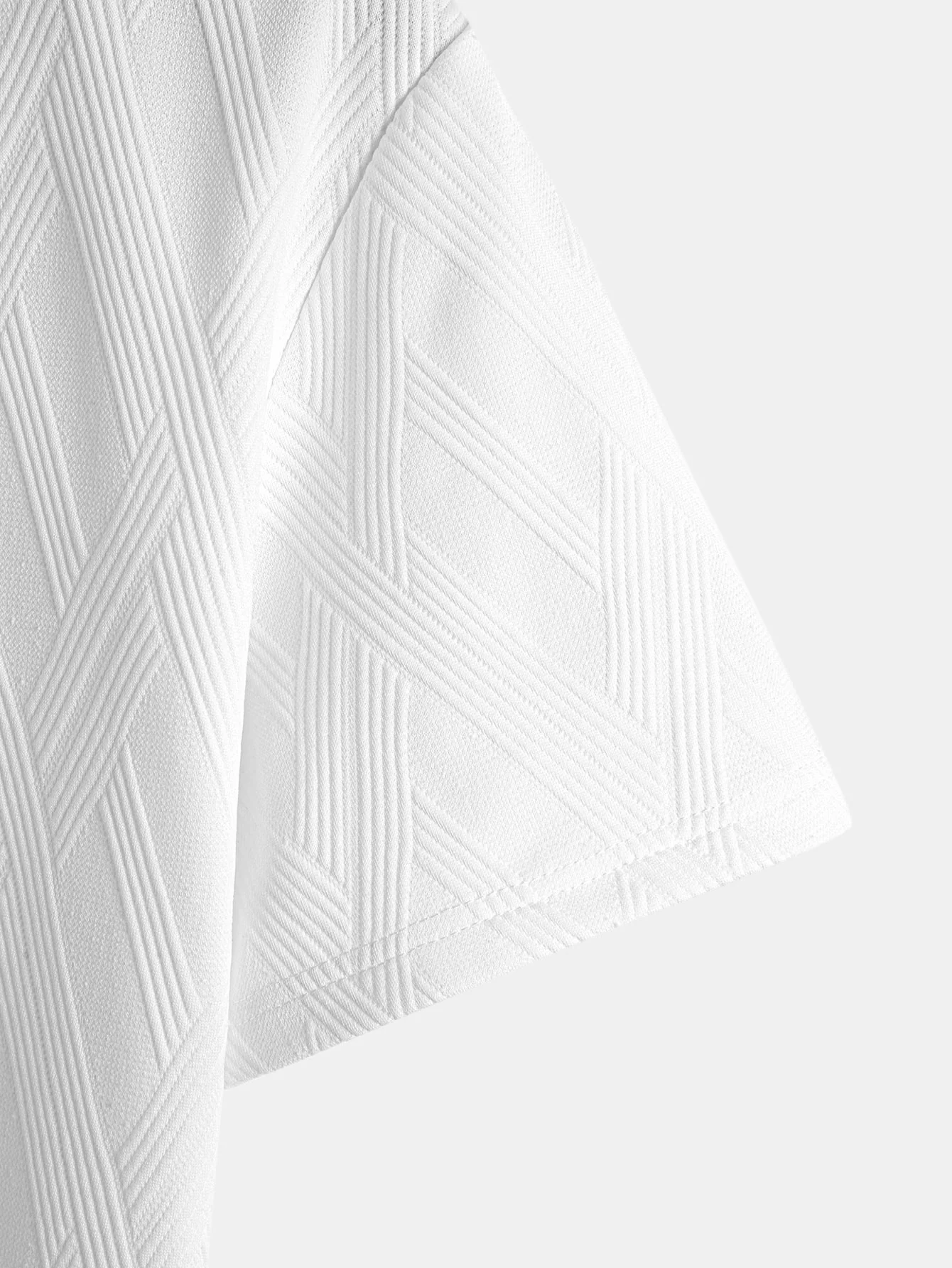 Diamant-Jacquard-Bogen-Saum-T-Shirt - Image 8