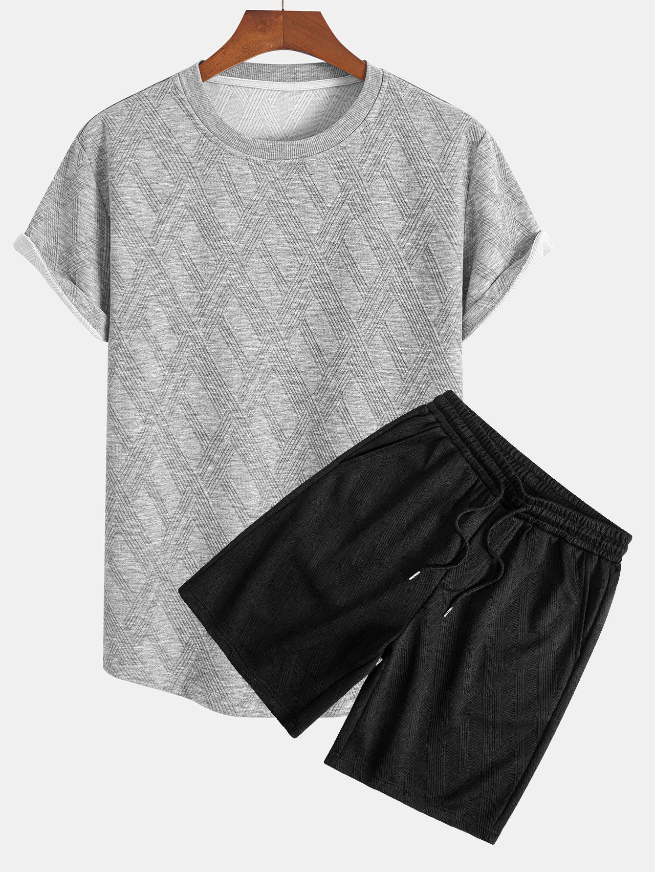 Diamant-Jacquard-Arc-Hem-T-Shirt & Diamant-Jacquard-Shorts - Image 3
