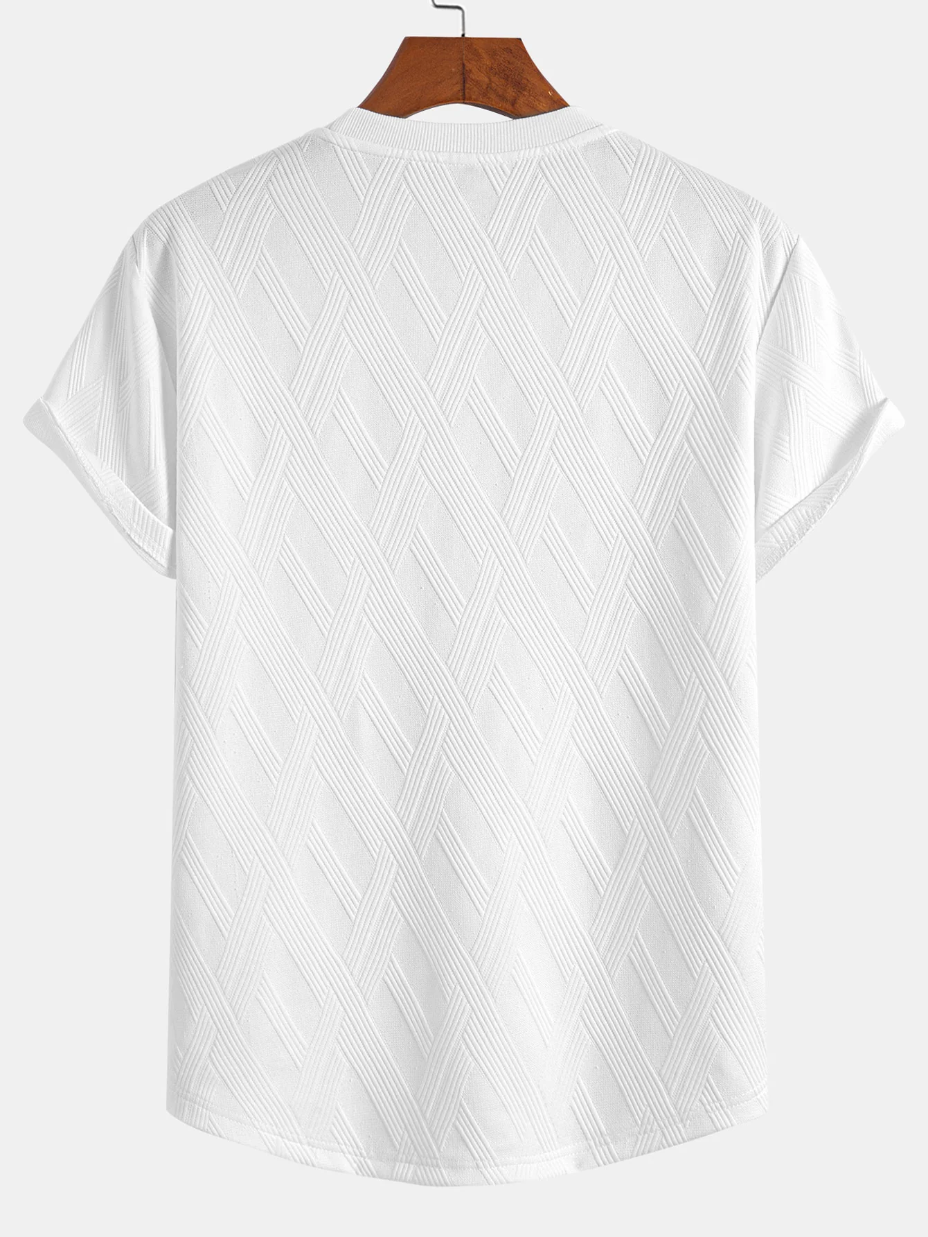 Diamant-Jacquard-Bogen-Saum-T-Shirt - Image 2