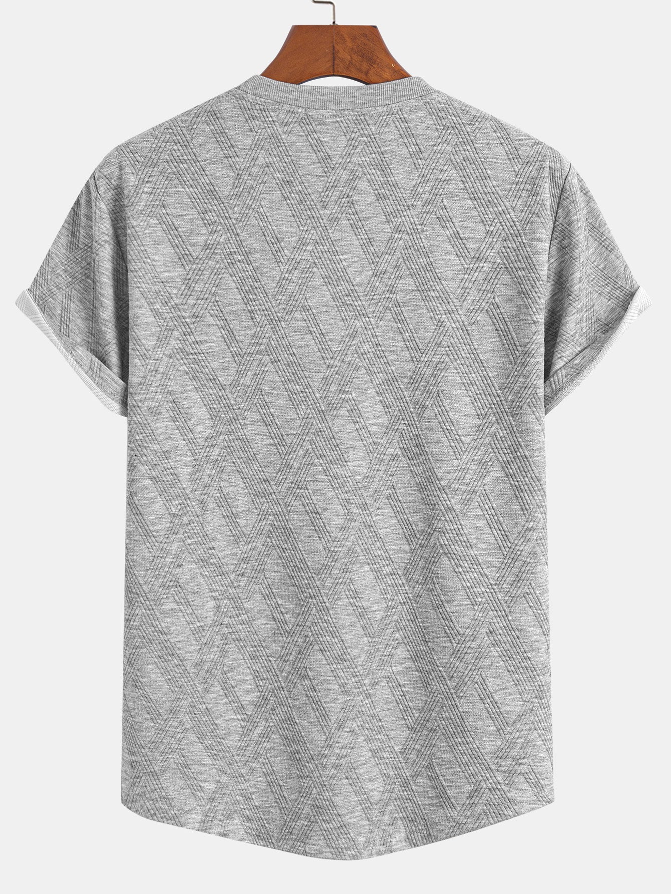 Diamant-Jacquard-Bogen-Saum-T-Shirt - Image 6