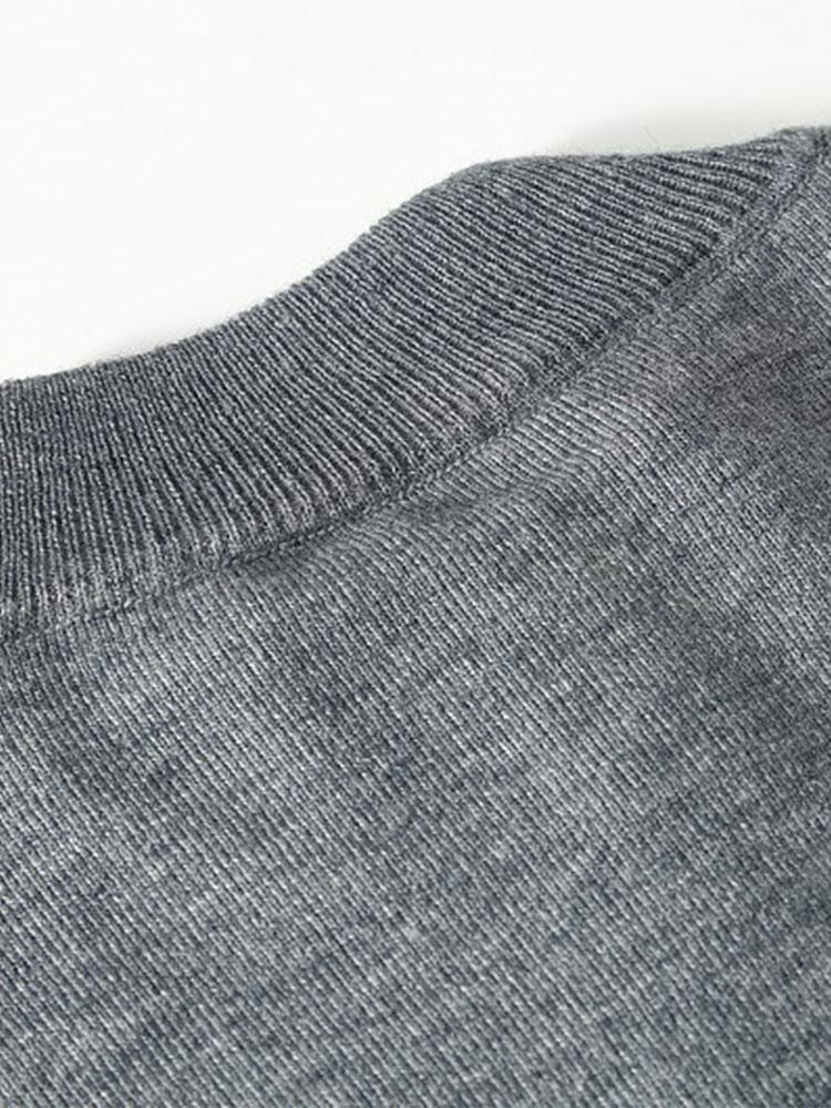 Diamant Stehkragen Viertel-Reißverschluss Pullover - Image 9