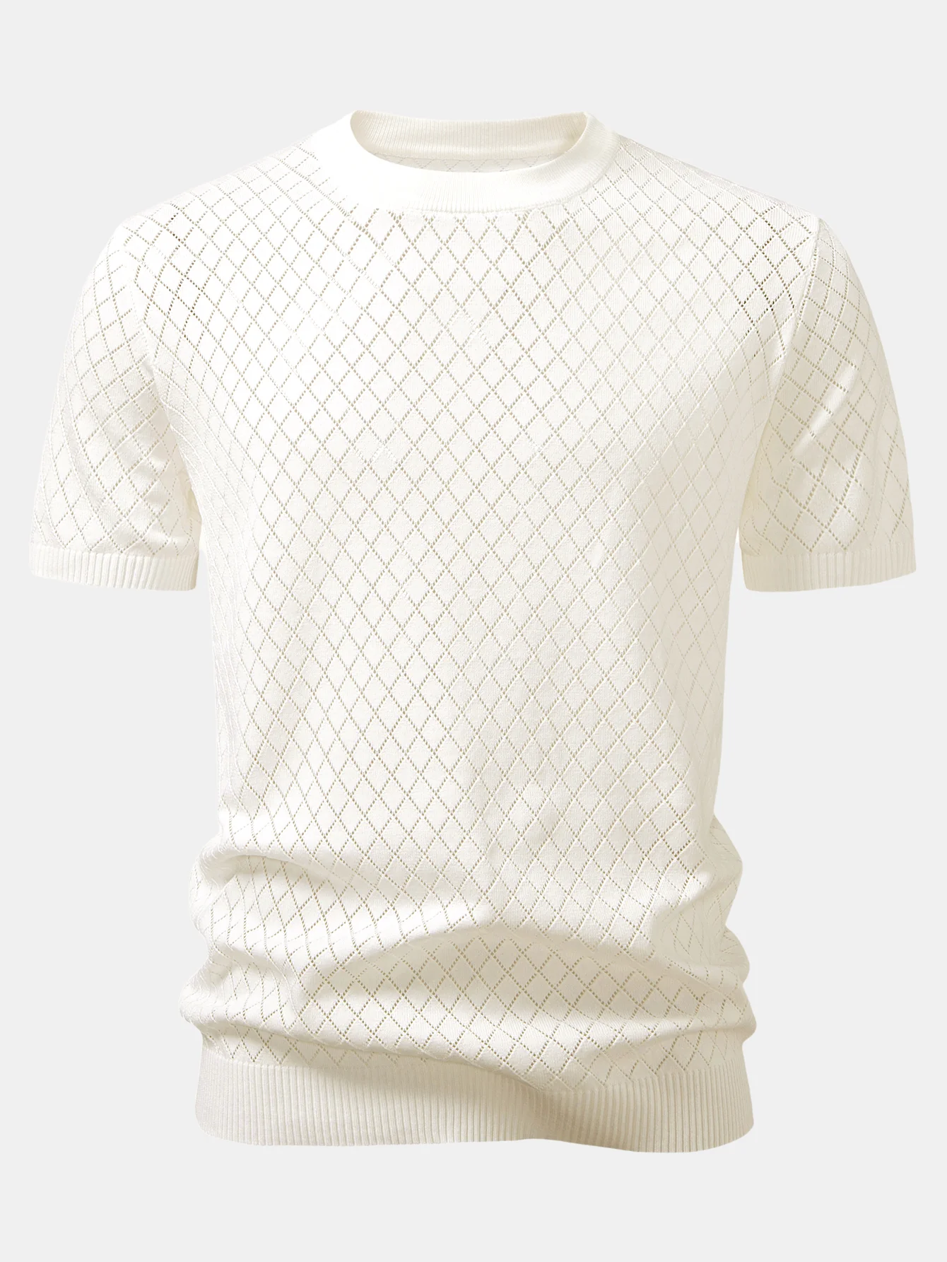 Diamond Open Knit T-Shirt - Image 7