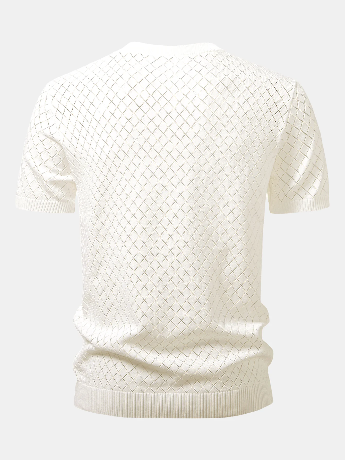 Diamond Open Knit T-Shirt - Image 8