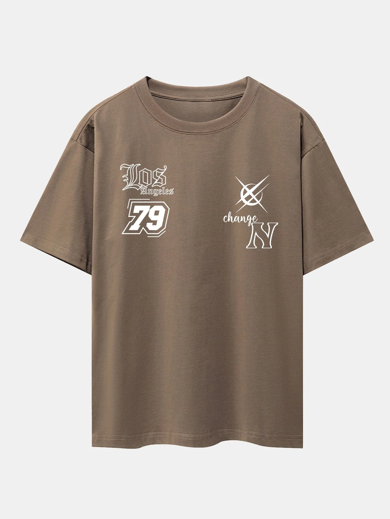 Digitaler Slogan Druck Drop Shoulder Oversize T-Shirt - Image 10