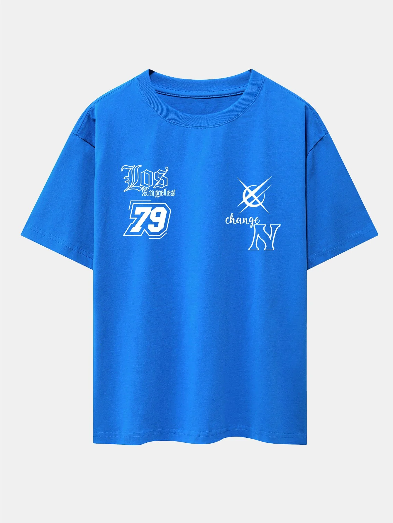 Digitaler Slogan Druck Drop Shoulder Oversize T-Shirt - Image 12