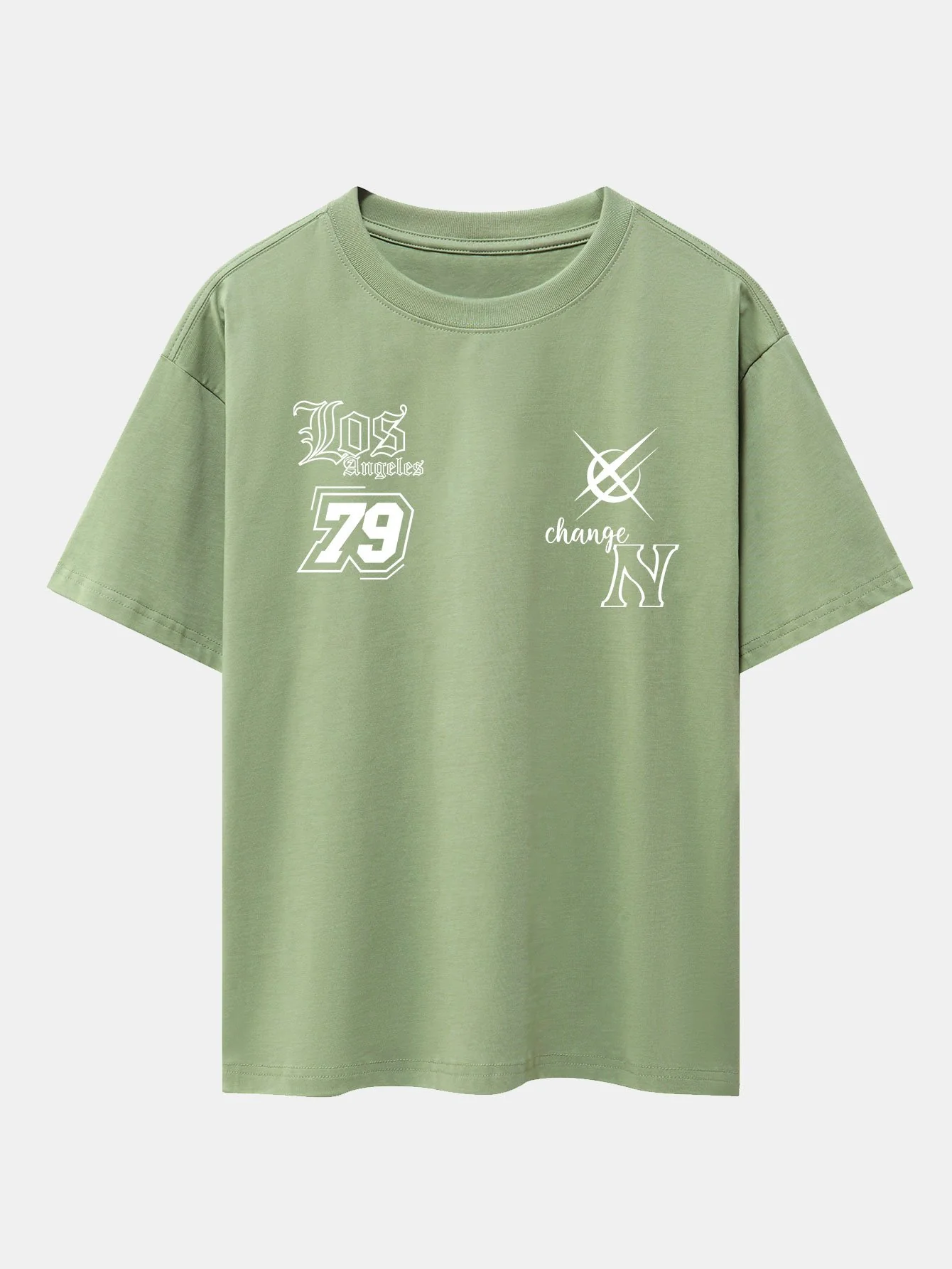Digitaler Slogan Druck Drop Shoulder Oversize T-Shirt - Image 13