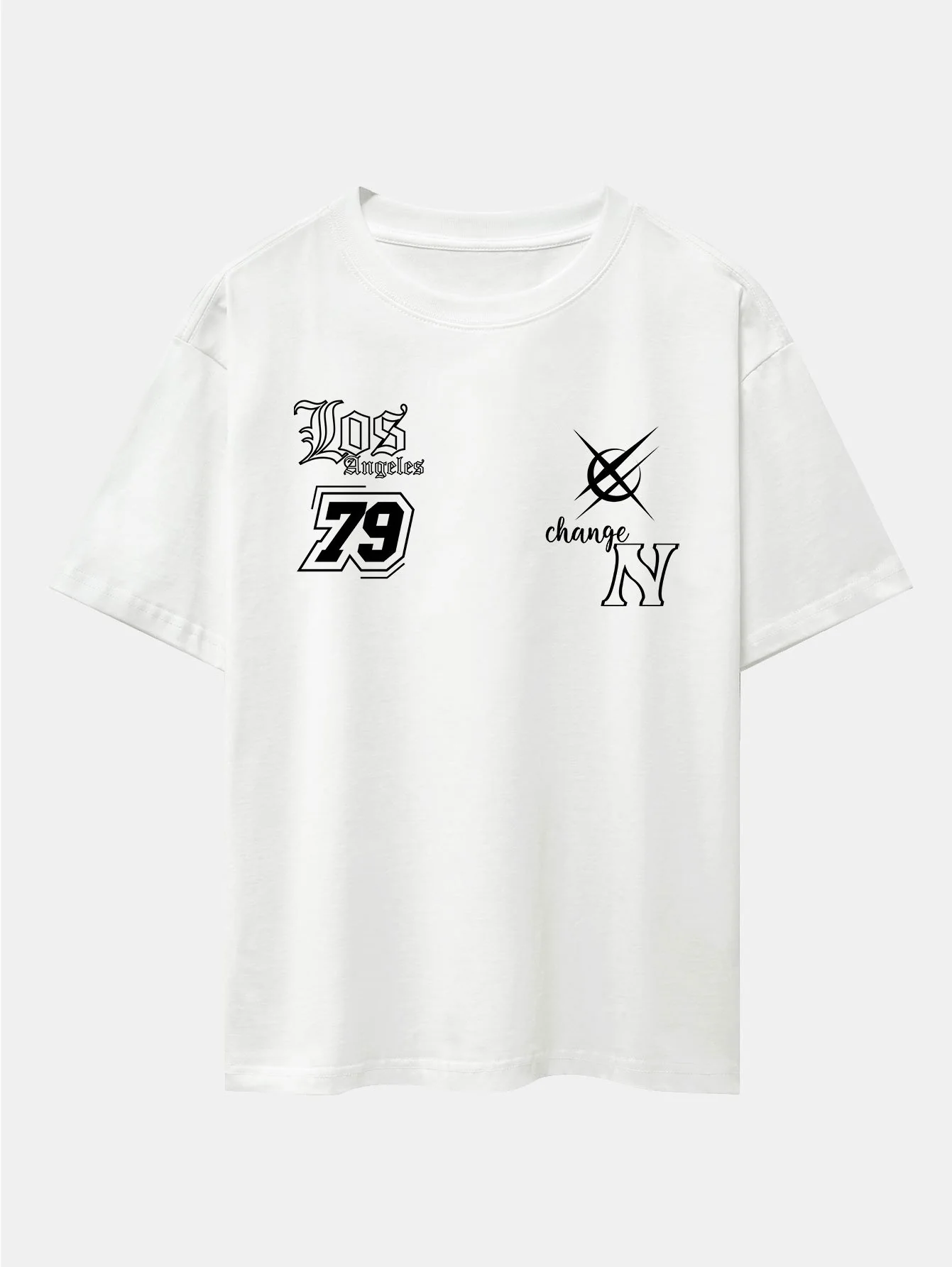 Digitaler Slogan Druck Drop Shoulder Oversize T-Shirt - Image 3