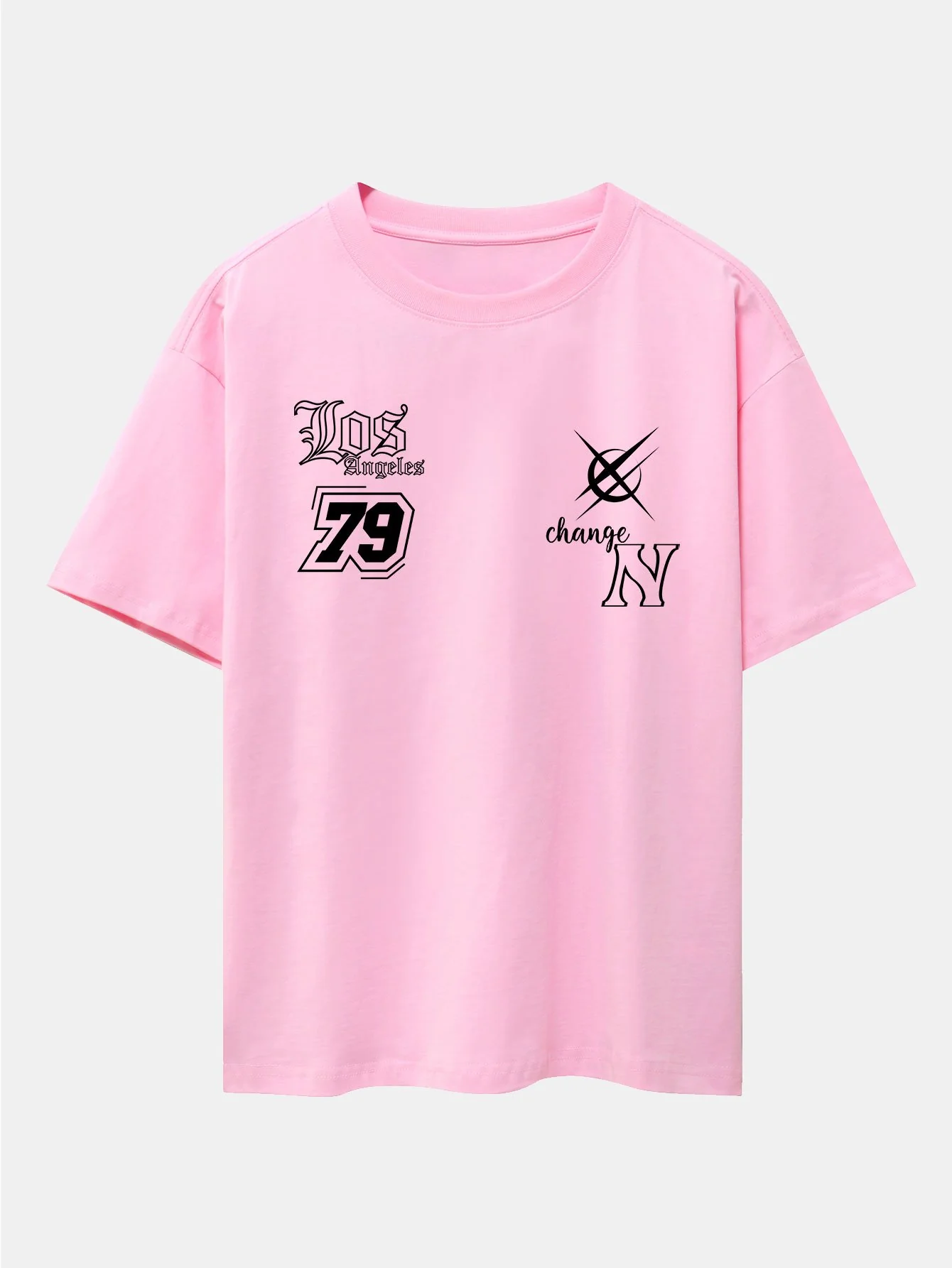Digitaler Slogan Druck Drop Shoulder Oversize T-Shirt - Image 4