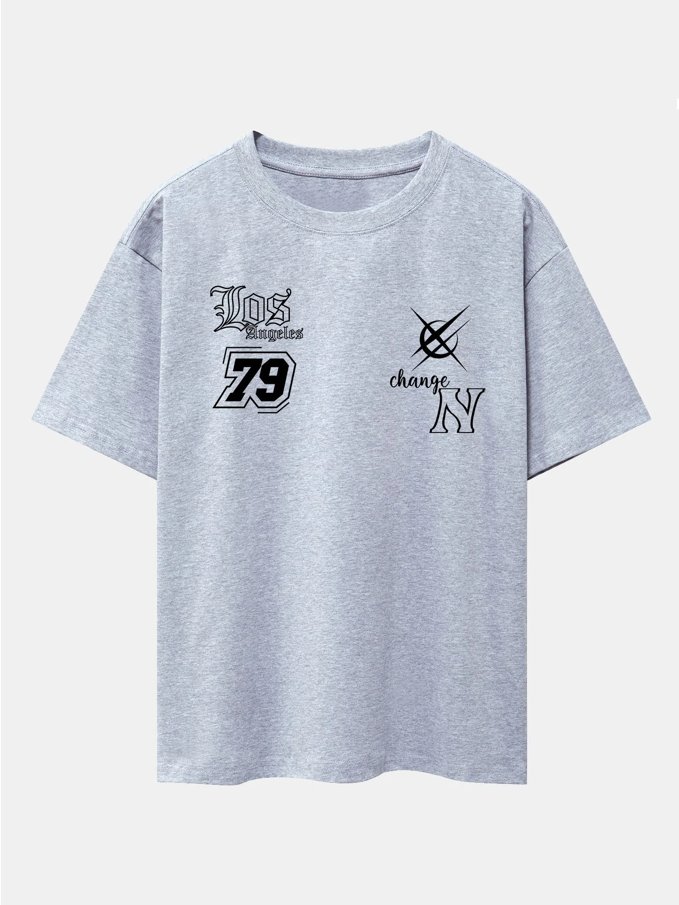Digitaler Slogan Druck Drop Shoulder Oversize T-Shirt - Image 6
