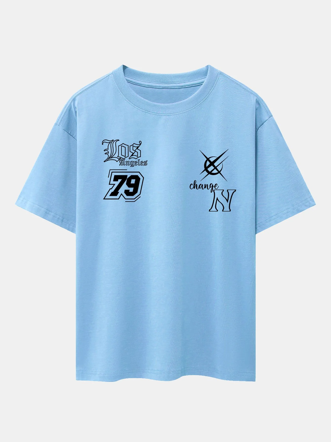 Digitaler Slogan Druck Drop Shoulder Oversize T-Shirt - Image 7
