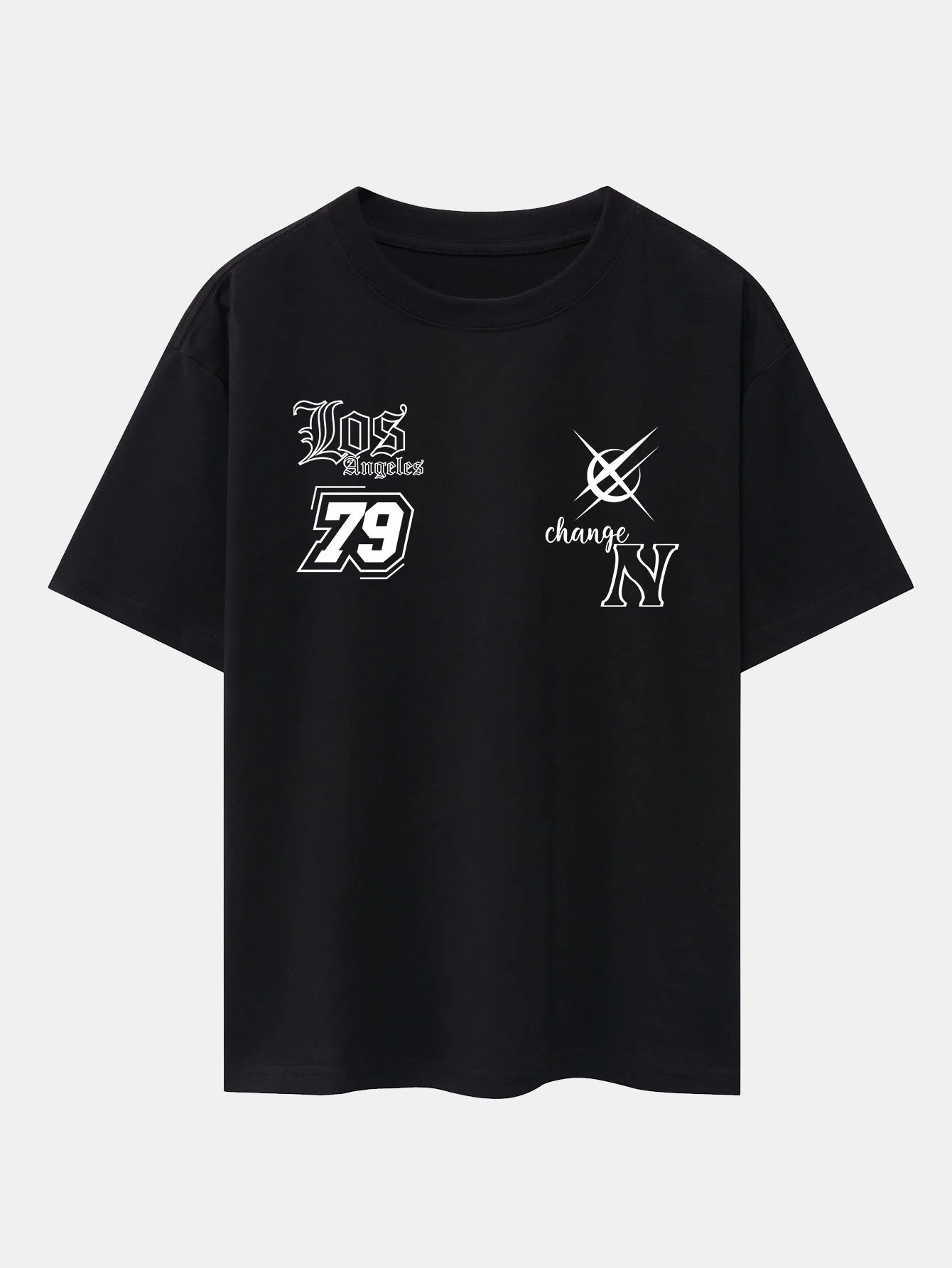 Digitaler Slogan Druck Drop Shoulder Oversize T-Shirt - Image 8