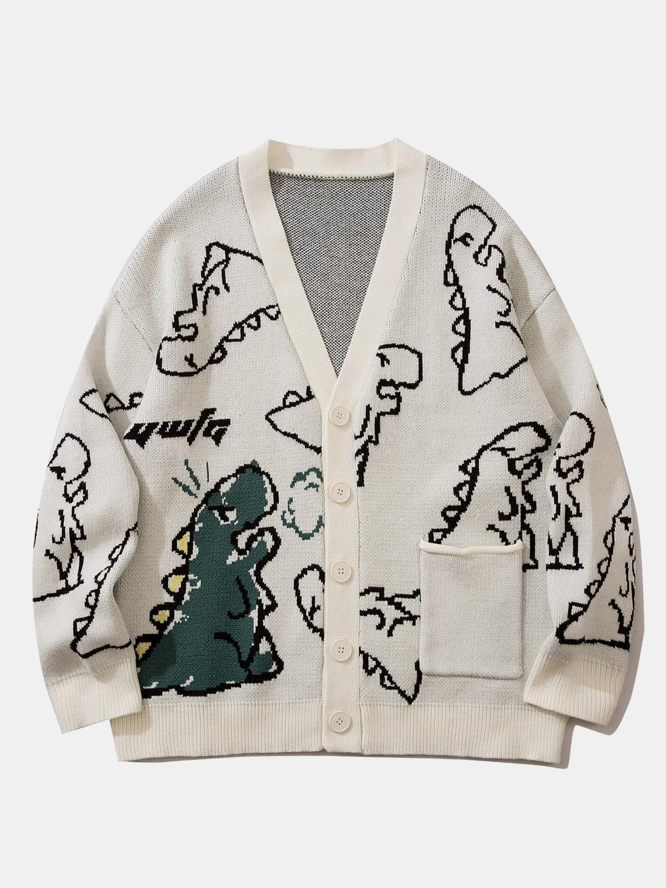 Dinosaurier-Print Strickjacke mit Knöpfen - Image 3