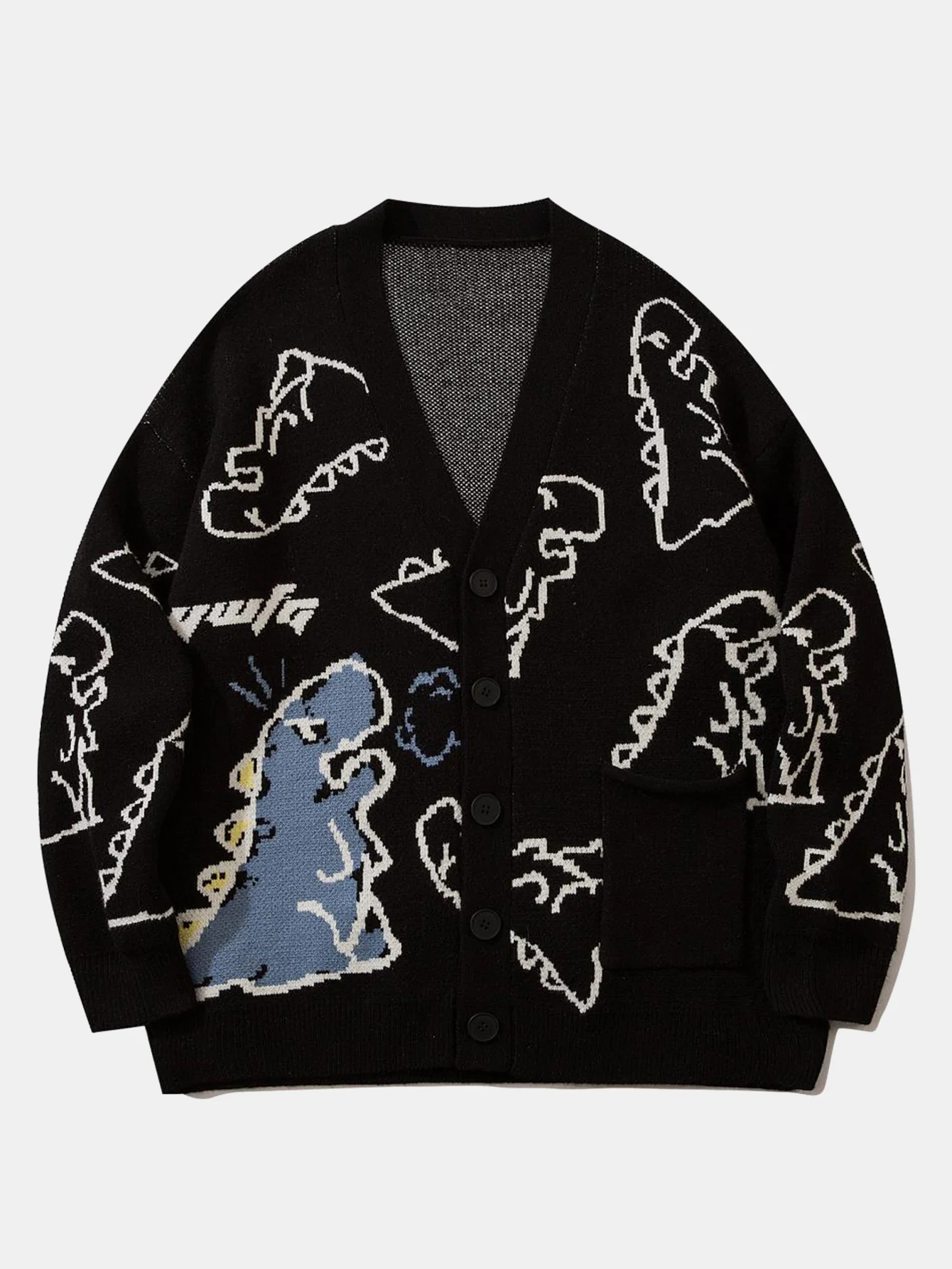 Dinosaurier-Print Strickjacke mit Knöpfen - Image 5