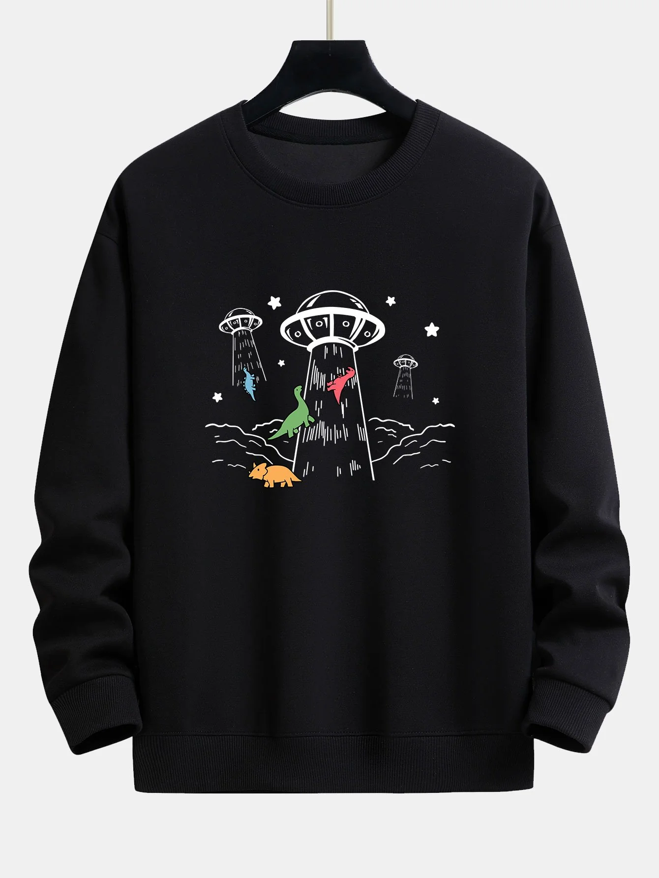 Dinosaurier Raumschiff Druck Relaxed Fit Sweatshirt - Image 2