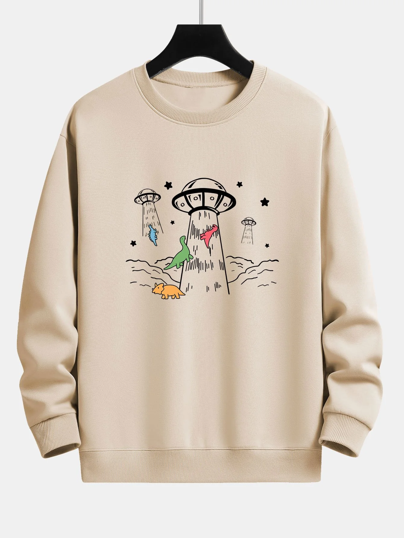 Dinosaurier Raumschiff Druck Relaxed Fit Sweatshirt - Image 3