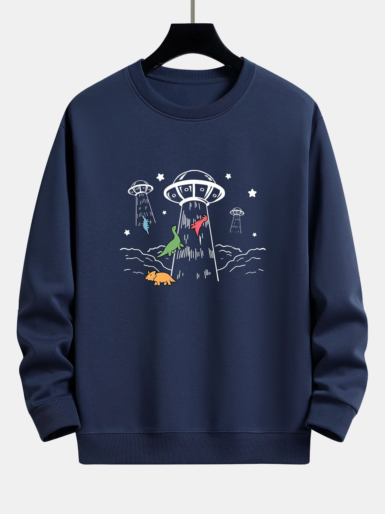 Dinosaurier Raumschiff Druck Relaxed Fit Sweatshirt - Image 4
