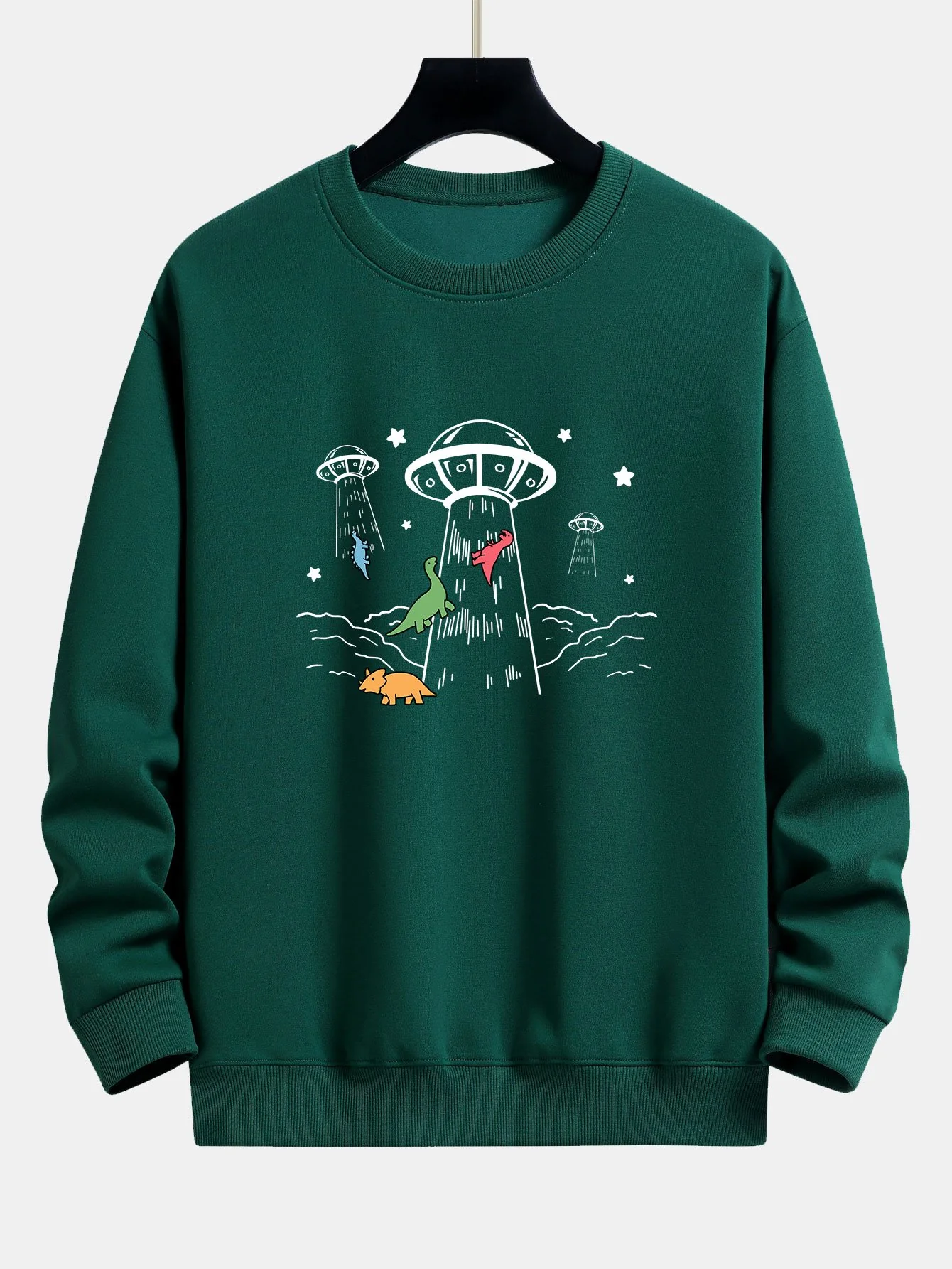 Dinosaurier Raumschiff Druck Relaxed Fit Sweatshirt - Image 7