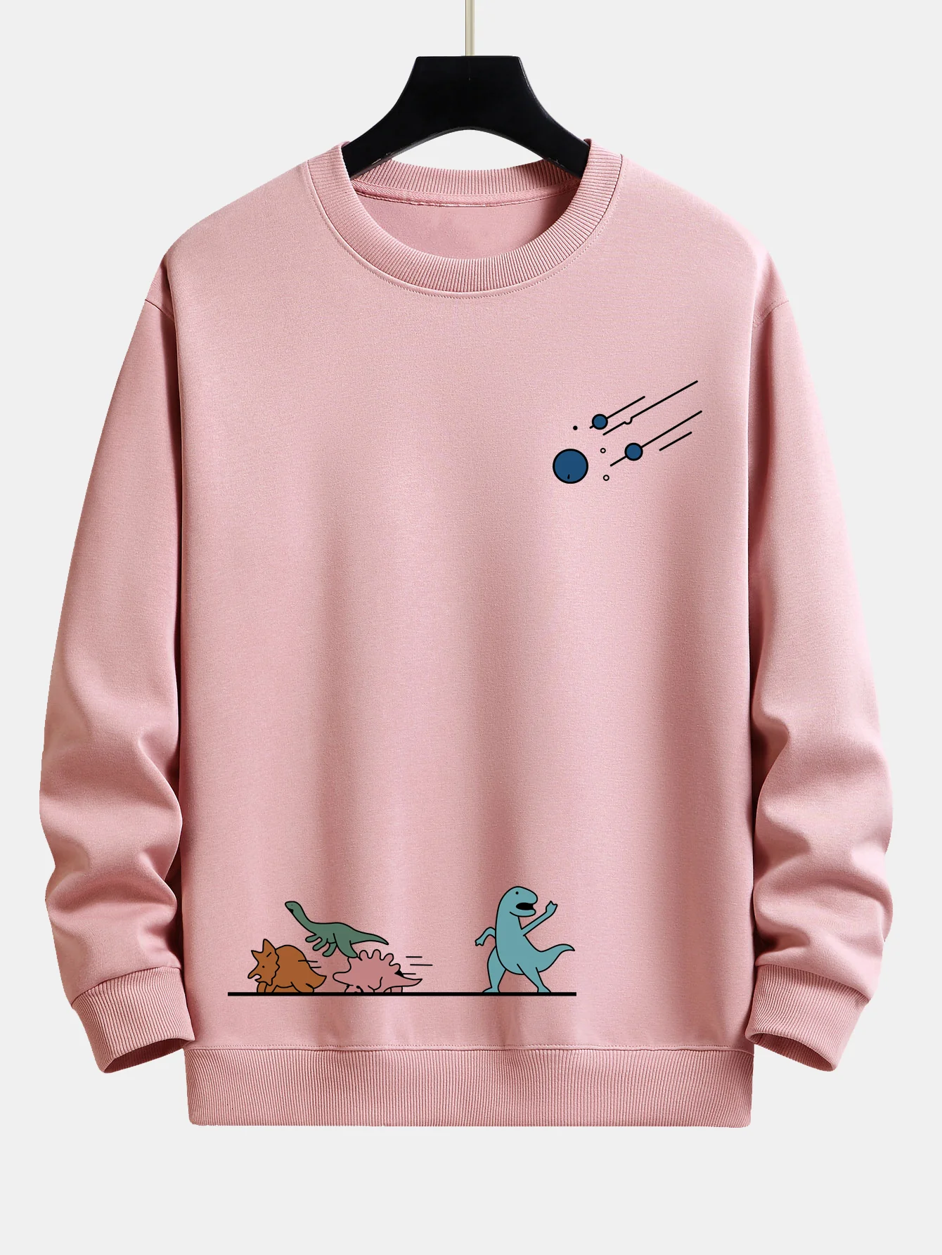Dinosaurier Vermeiden Meteoriten Druck Locker Sitzendes Sweatshirt