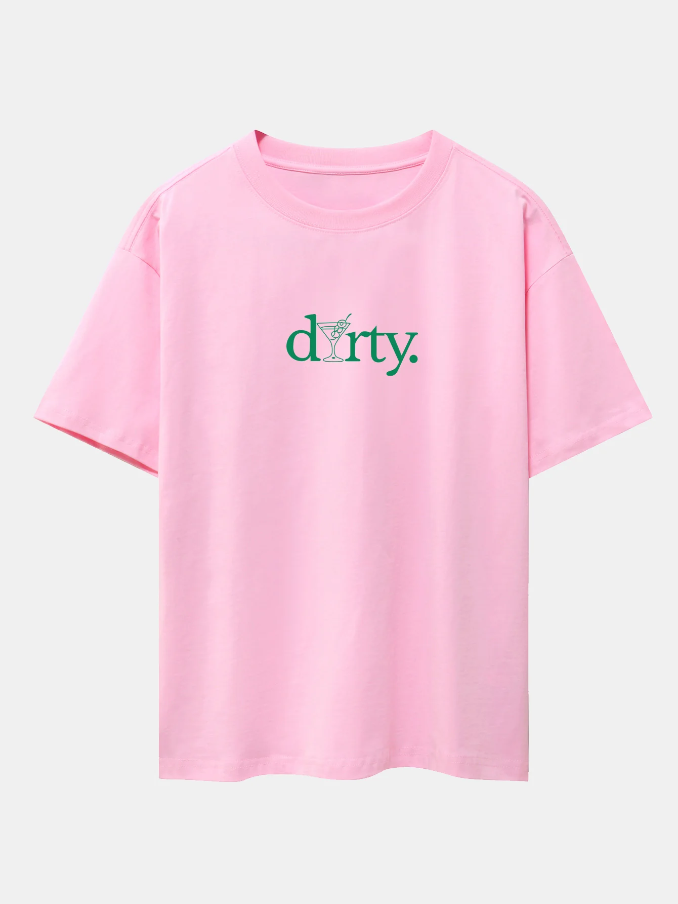 Dirty Cocktail Glass Print Drop Shoulder Oversize T-Shirt - Image 5