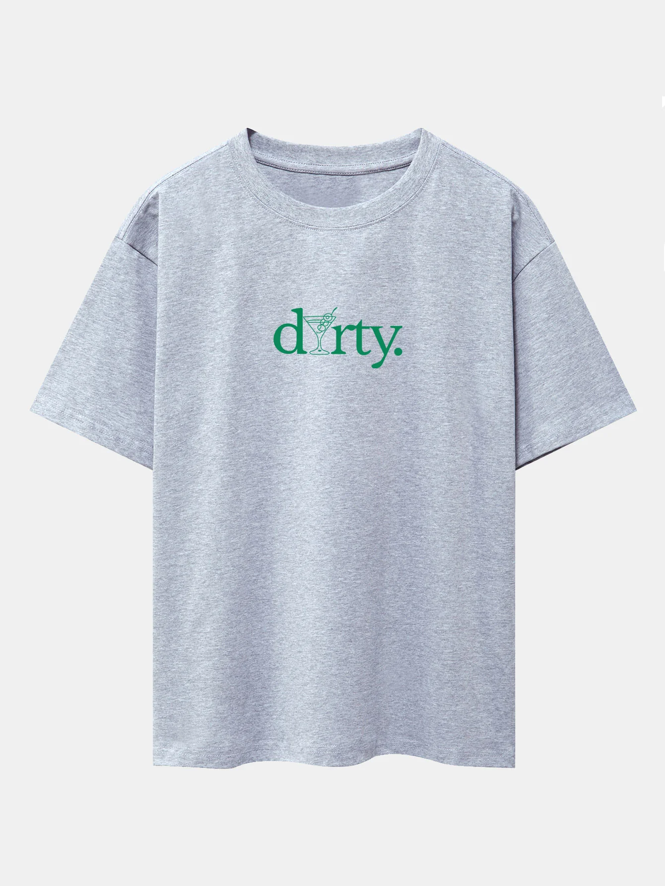 Dirty Cocktail Glass Print Drop Shoulder Oversize T-Shirt - Image 6