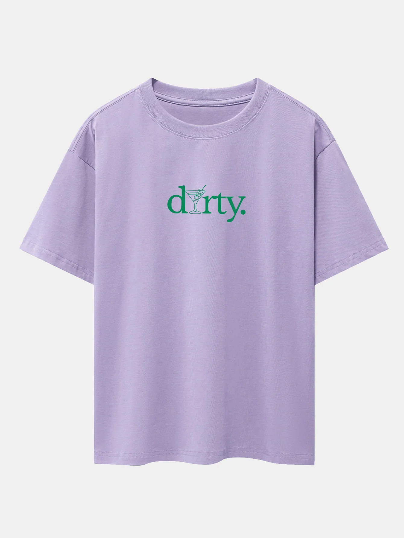 Dirty Cocktail Glass Print Drop Shoulder Oversize T-Shirt - Image 8