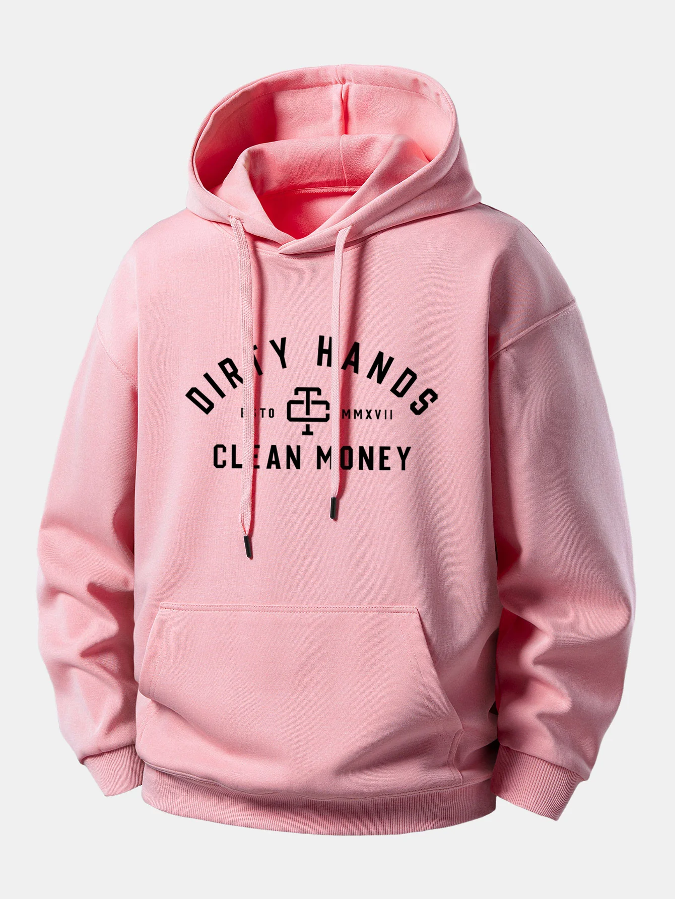 Dirty Hands Clean Money Print Relax Fit Hoodie - Image 4