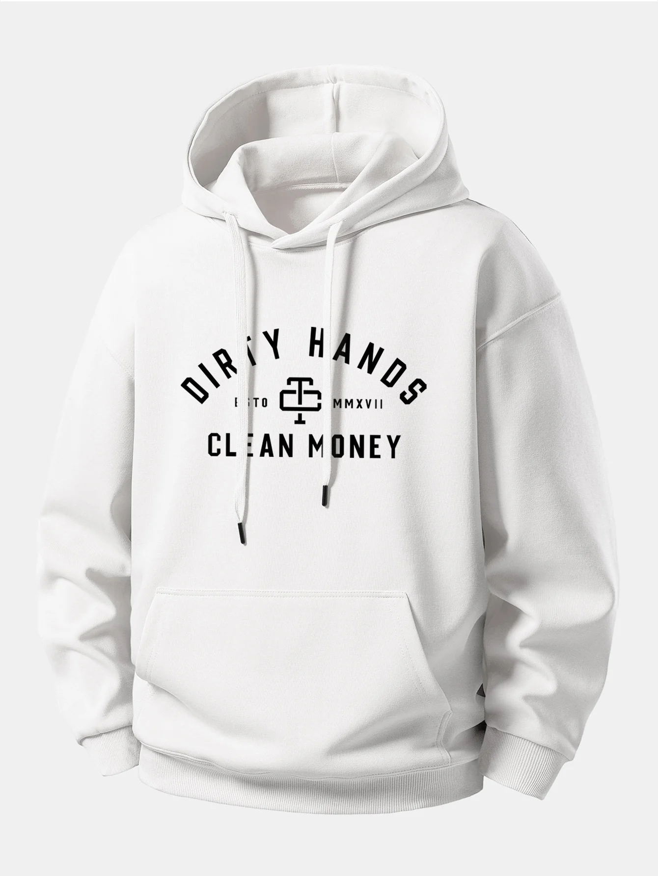 Dirty Hands Clean Money Print Relax Fit Hoodie - Image 5