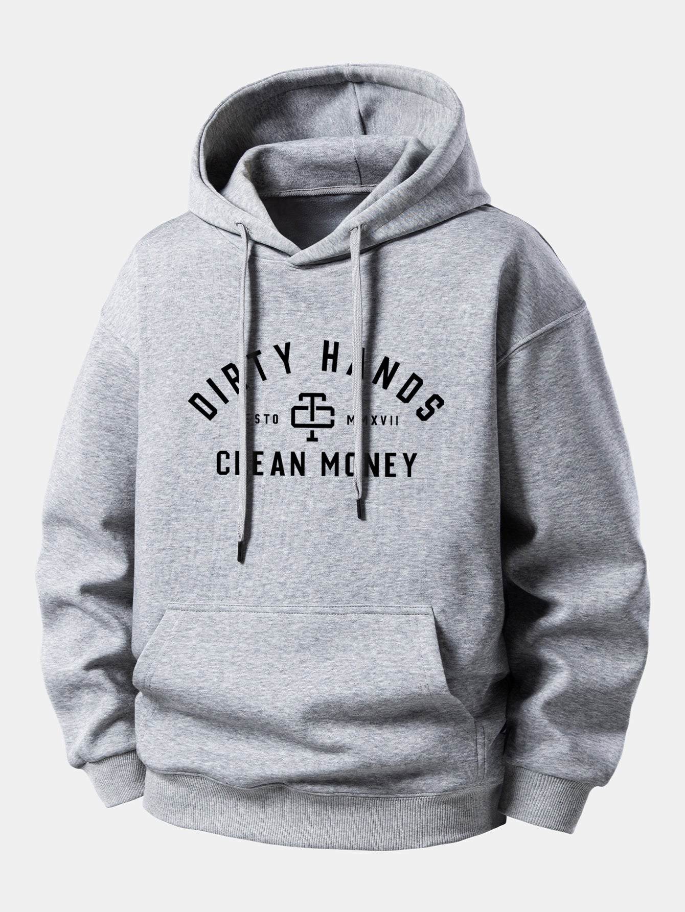 Dirty Hands Clean Money Print Relax Fit Hoodie - Image 6