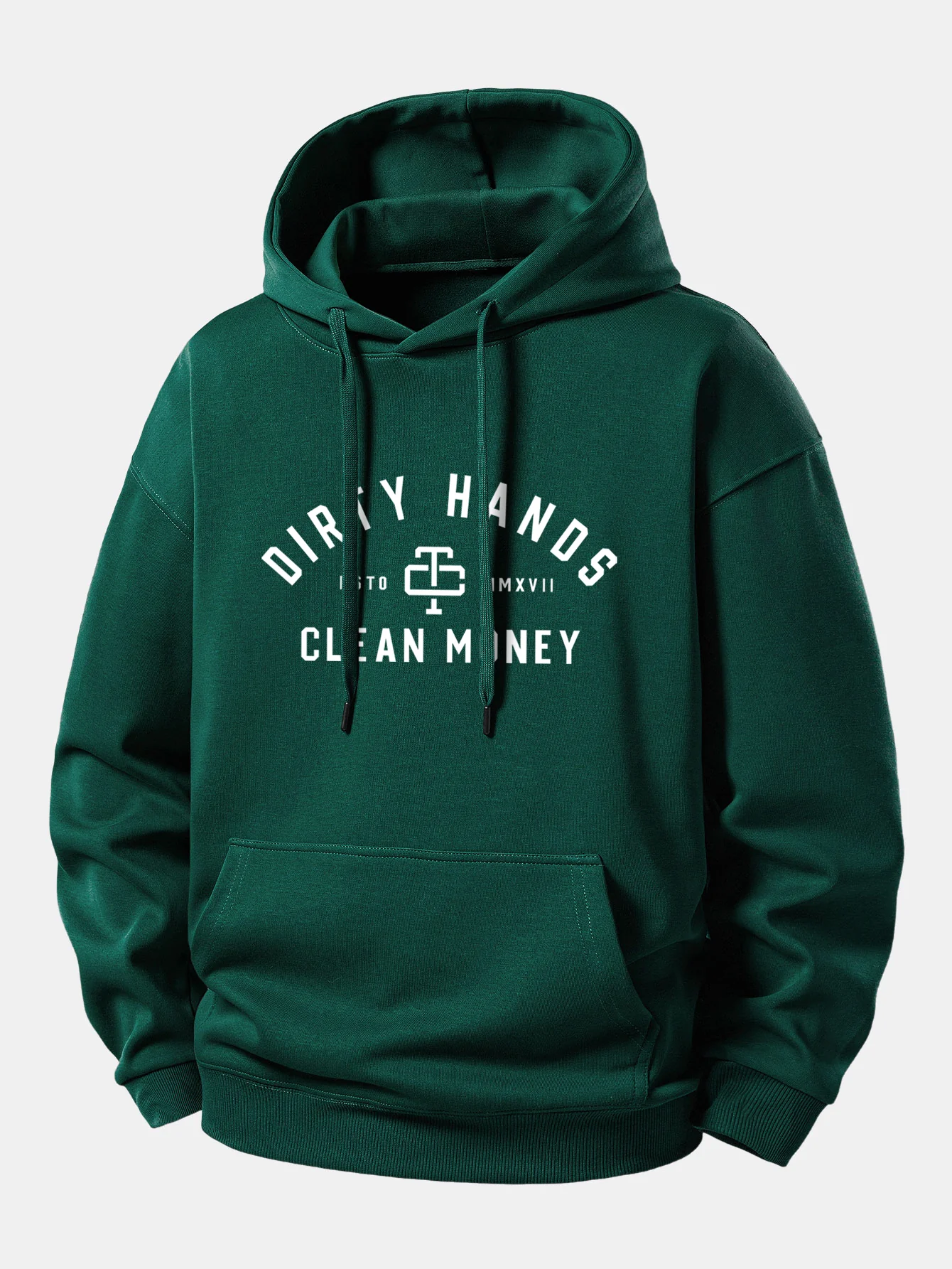 Dirty Hands Clean Money Print Relax Fit Hoodie - Image 8