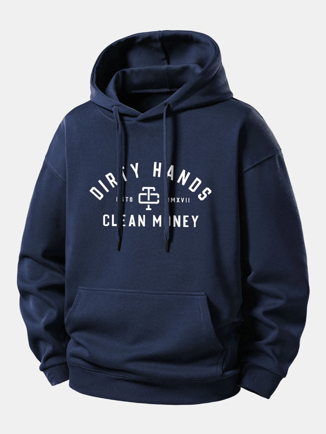 Dirty Hands Clean Money Print Relax Fit Hoodie - Image 9