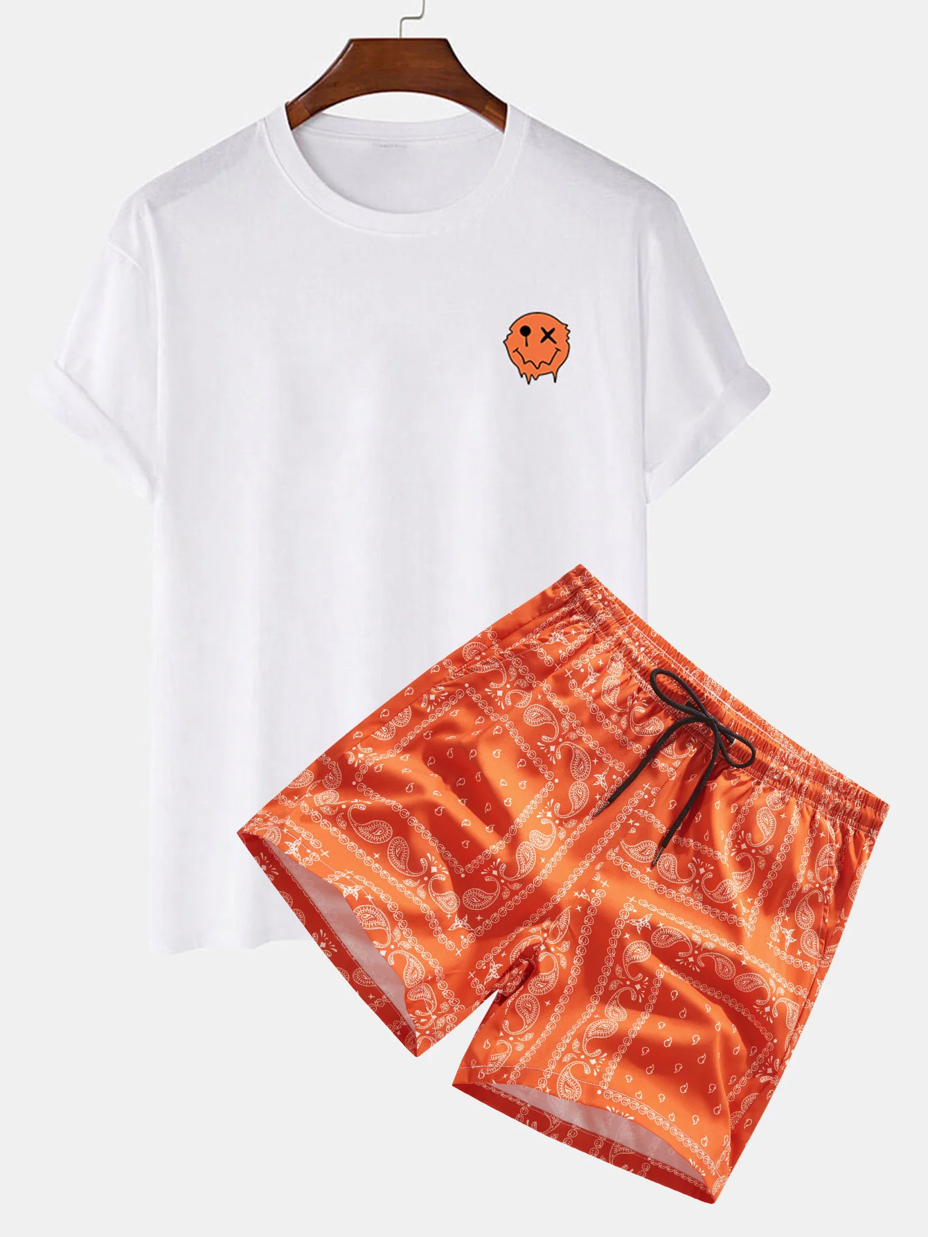 Dissolve Smiley Print T-Shirt & Paisley Print Shorts - Image 2