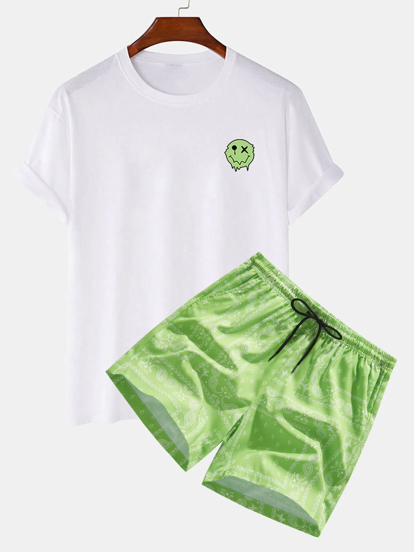 Dissolve Smiley Print T-Shirt & Paisley Print Shorts - Image 4