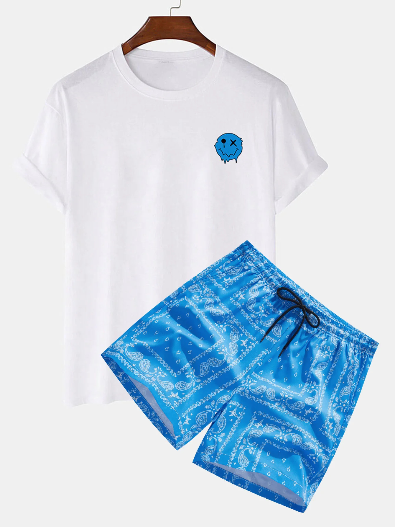 Dissolve Smiley Print T-Shirt & Paisley Print Shorts - Image 5