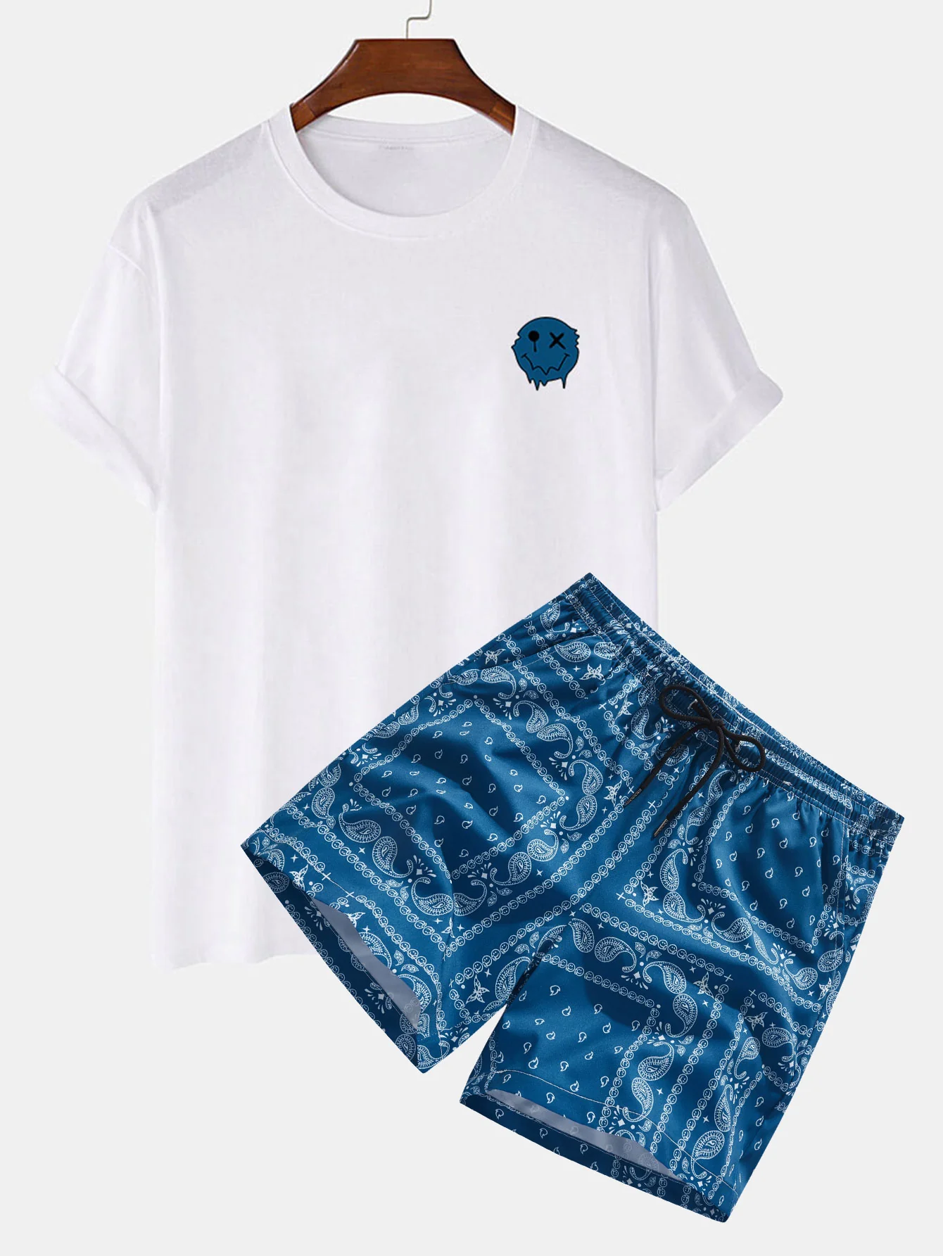 Dissolve Smiley Print T-Shirt & Paisley Print Shorts - Image 6